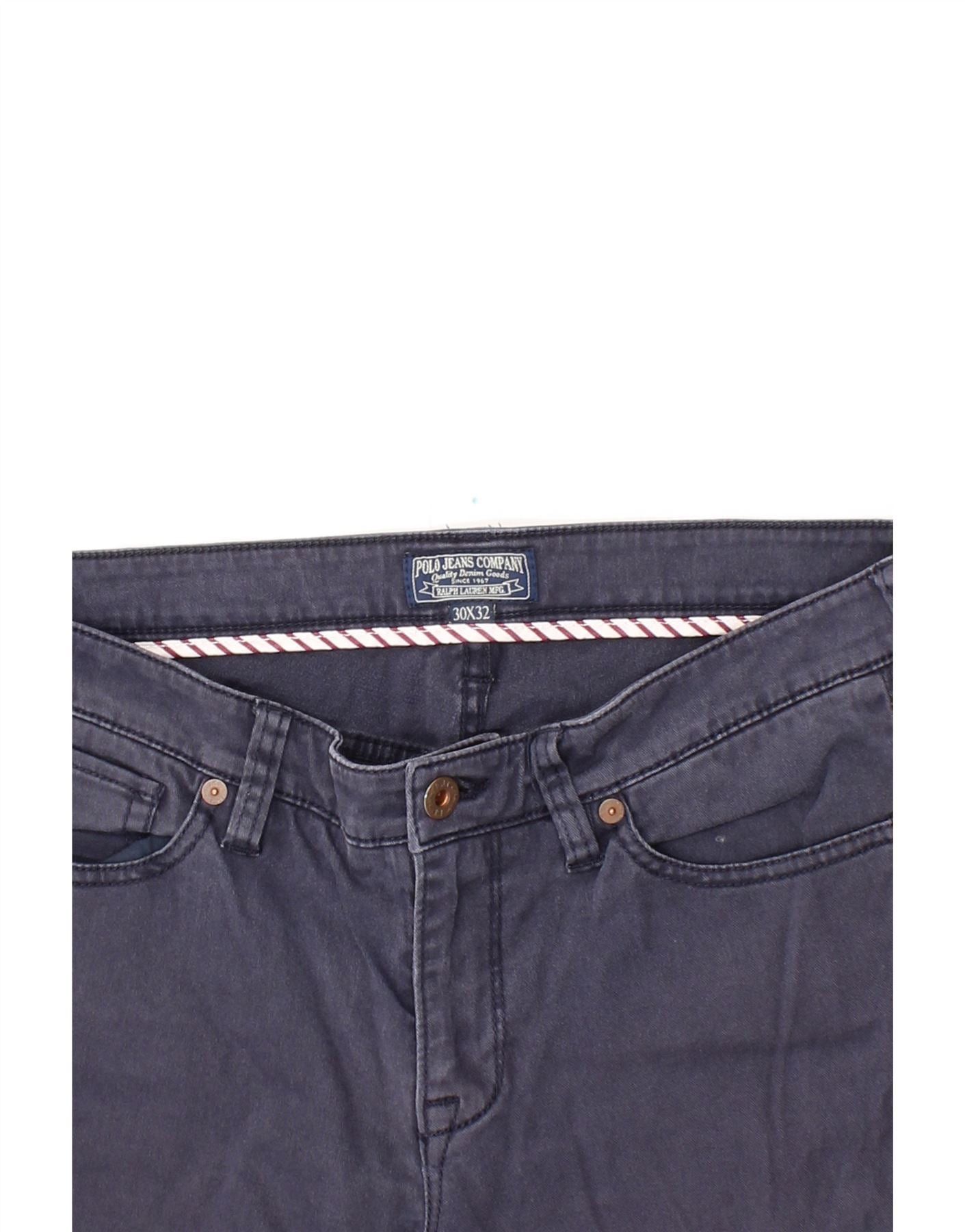Polo Ralph Lauren Womens Skinny Jeans W30 L32 Navy Blue Cotton Size 42" / US 20 - 3 Thumbnail
