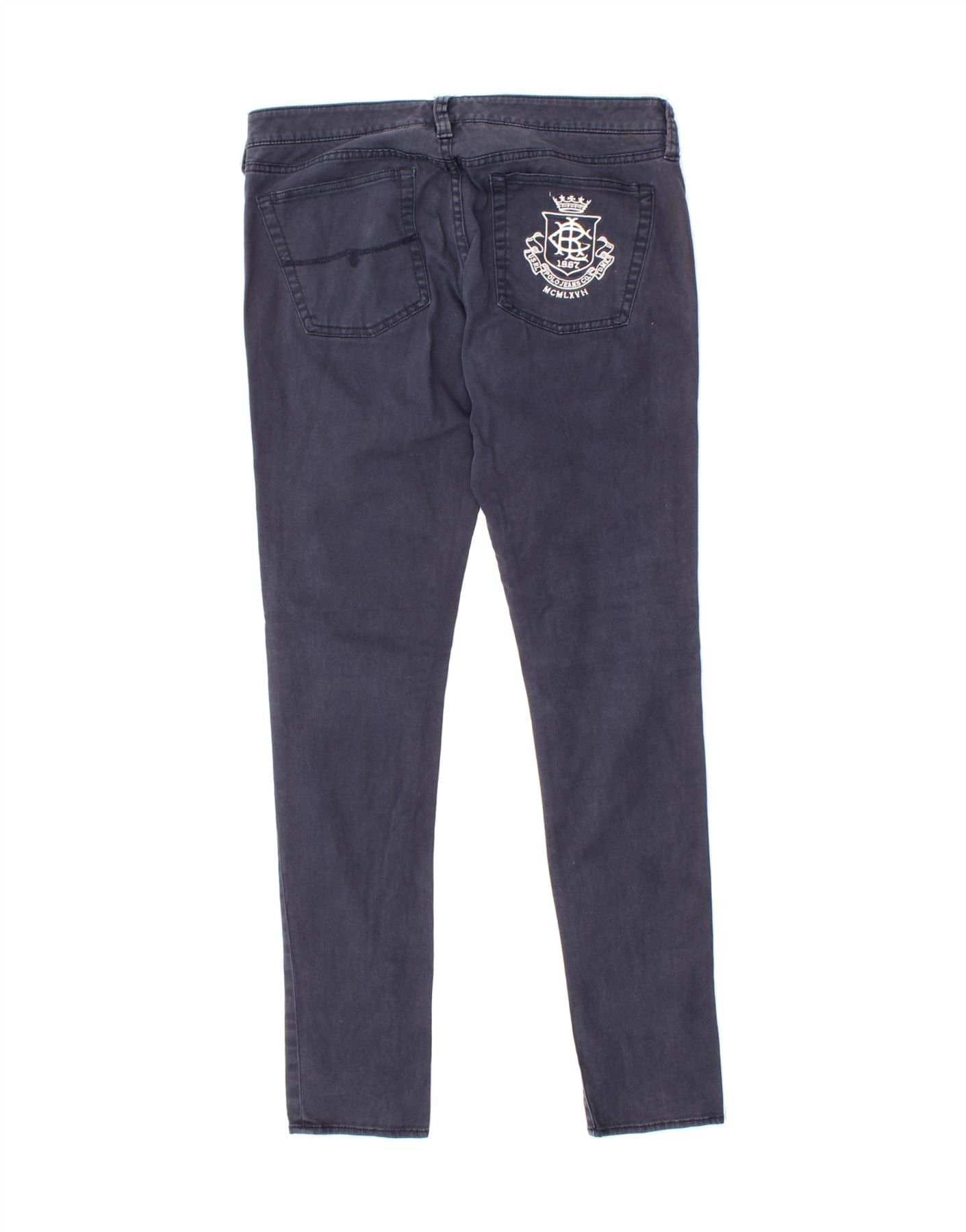 Polo Ralph Lauren Womens Skinny Jeans W30 L32 Navy Blue Cotton Size 42" / US 20 - 2 Thumbnail