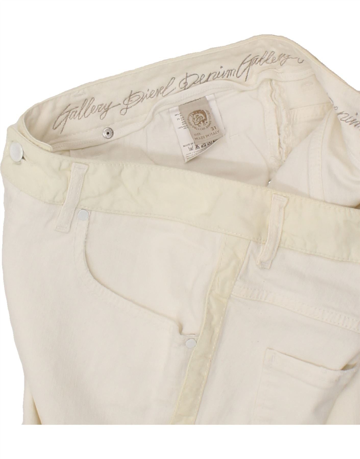 Diesel Womens Slim Jeans W31 L30 White Cotton Size 42" / US 20 - 3 Thumbnail