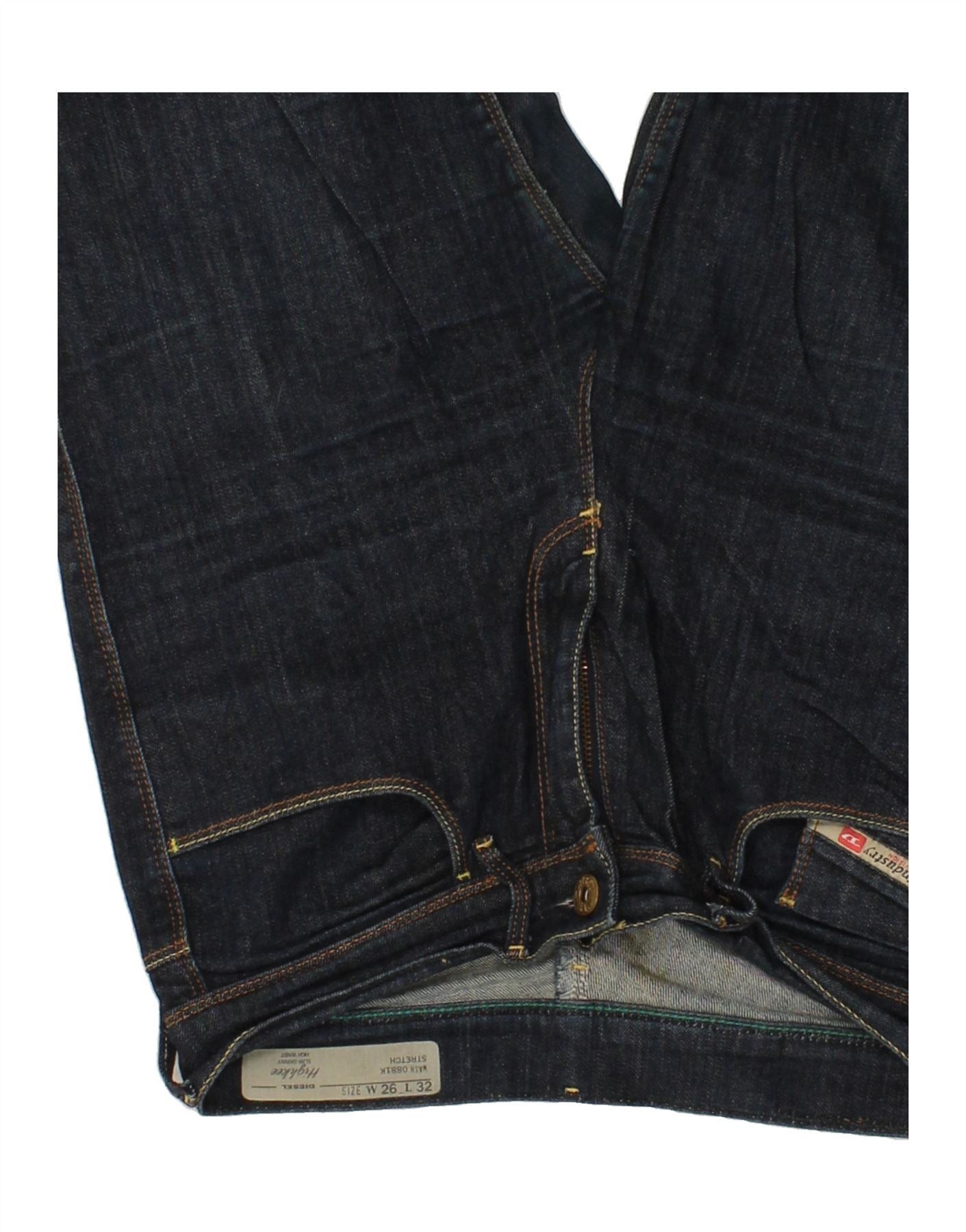 Diesel Womens High Waist Slim Skinny Jeans W26 L27 Navy Blue Size 42" / US 20 - 3 Thumbnail