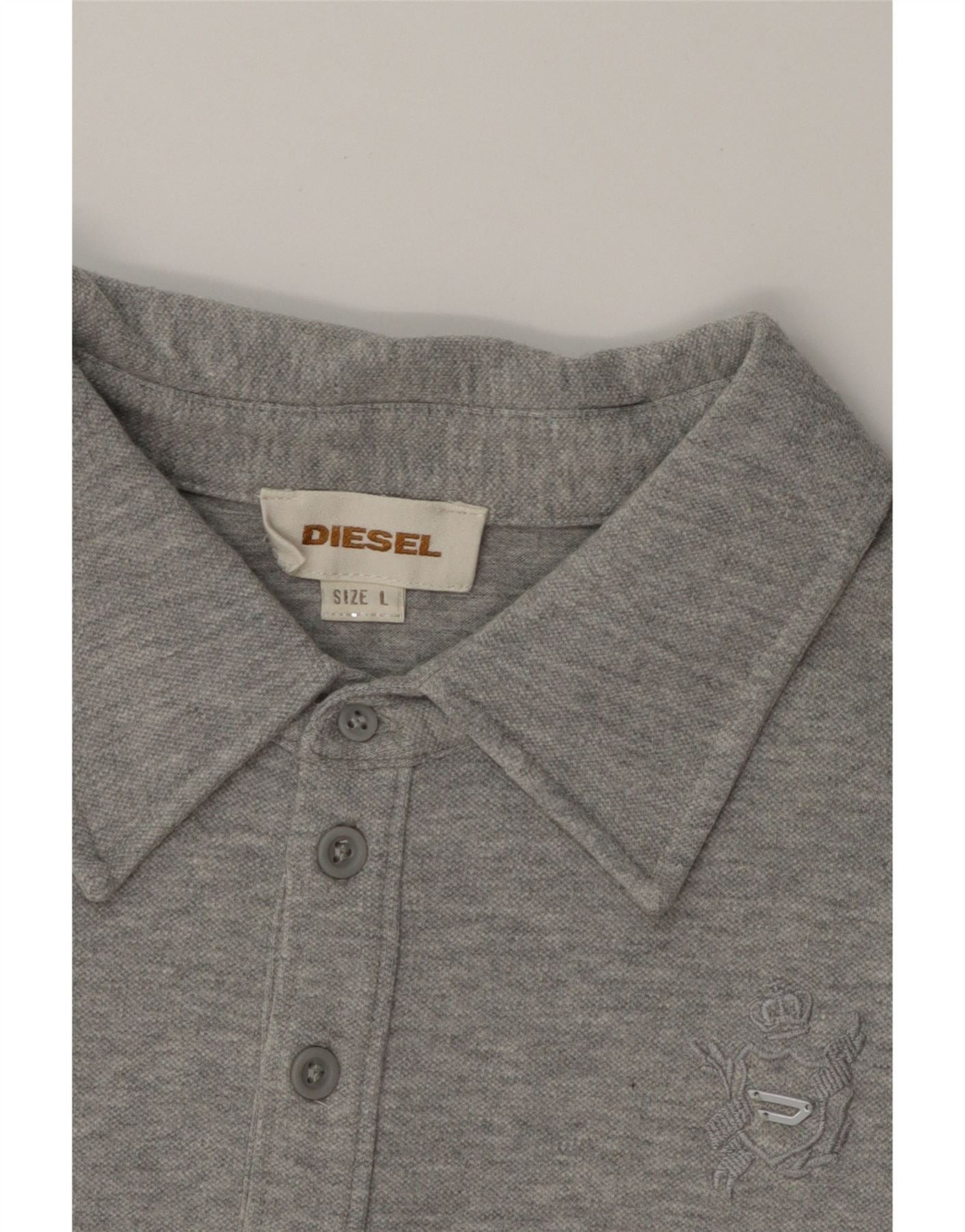 Diesel Womens Polo Shirt UK 16 Large Grey Cotton Size L / US 10 / IT 46 - 3 Thumbnail
