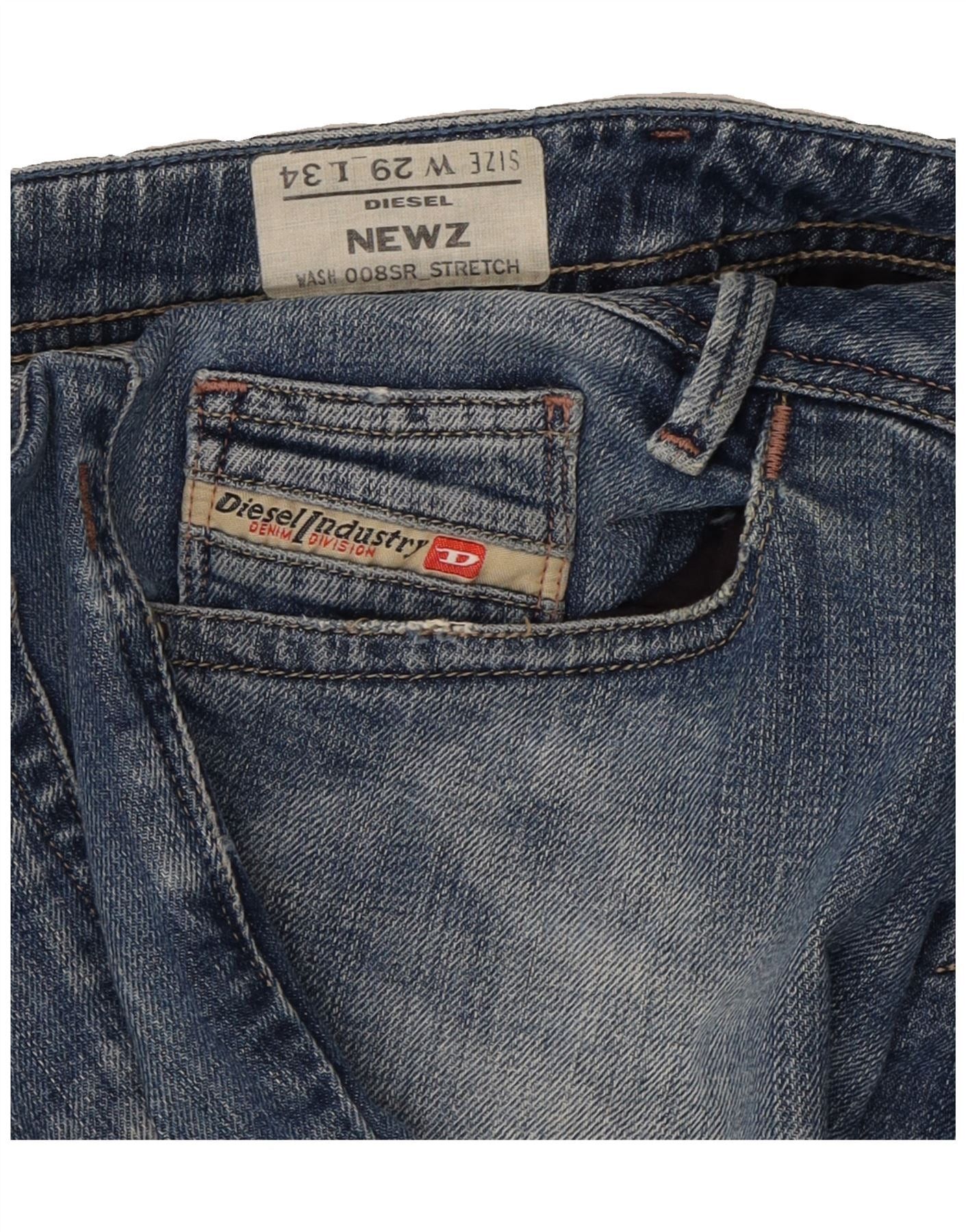 Diesel Womens Newz Skinny Jeans W29 L34 Blue Cotton Size 42" / US 20 - 3 Thumbnail