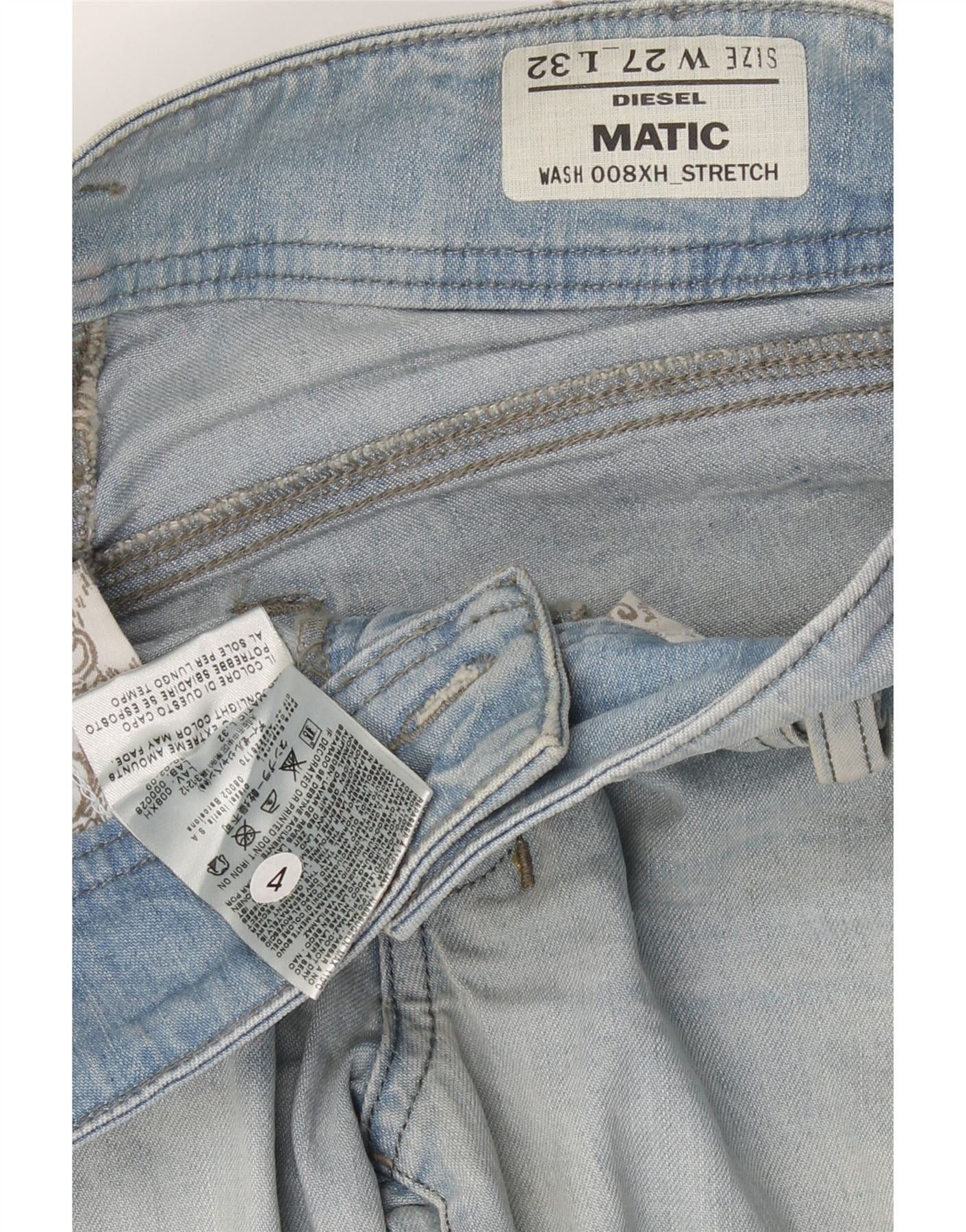 Diesel Womens Matic Slim Jeans W27 L32 Blue Cotton Size 42" / US 20 - 3 Thumbnail