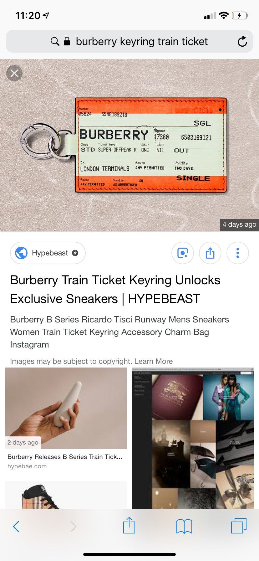 Burberry Very Rare Burberry Train Ticket Keyring Grailed