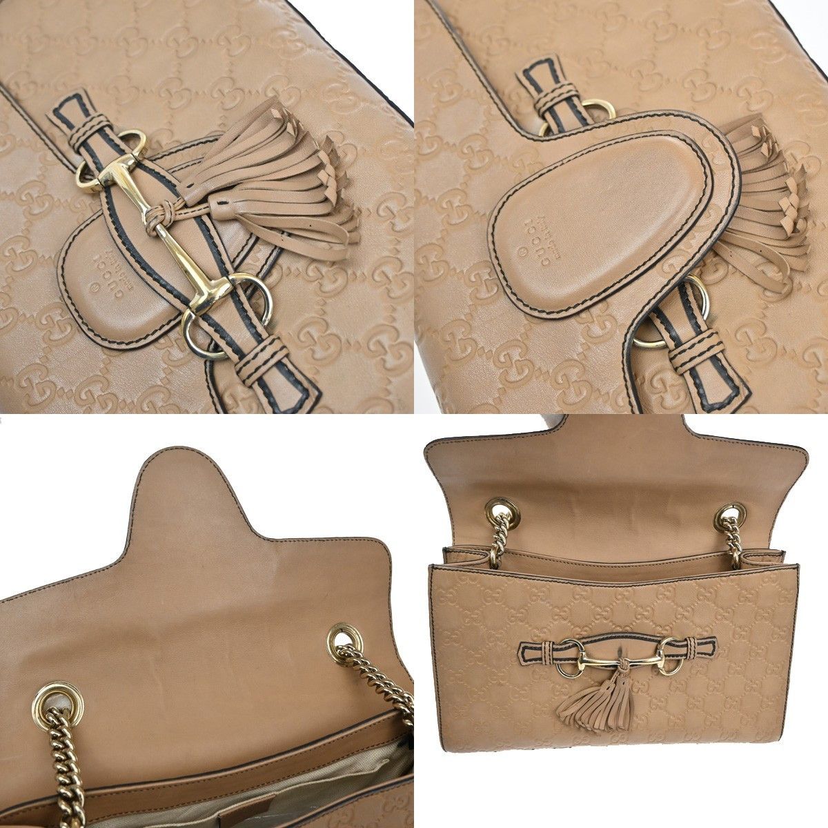 Gucci Gucci Emily Chain Flap Bag Guccissima Leather Size ONE SIZE - 12 Thumbnail