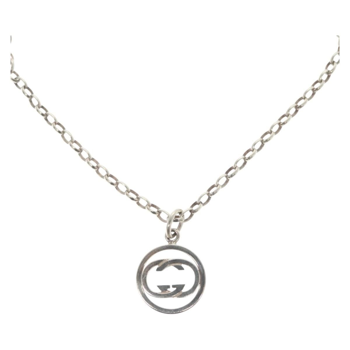 Gucci Gucci Engraved Interlocking G Chain Link Pendant Necklace Sterling Silver Size ONE SIZE - 3 Thumbnail