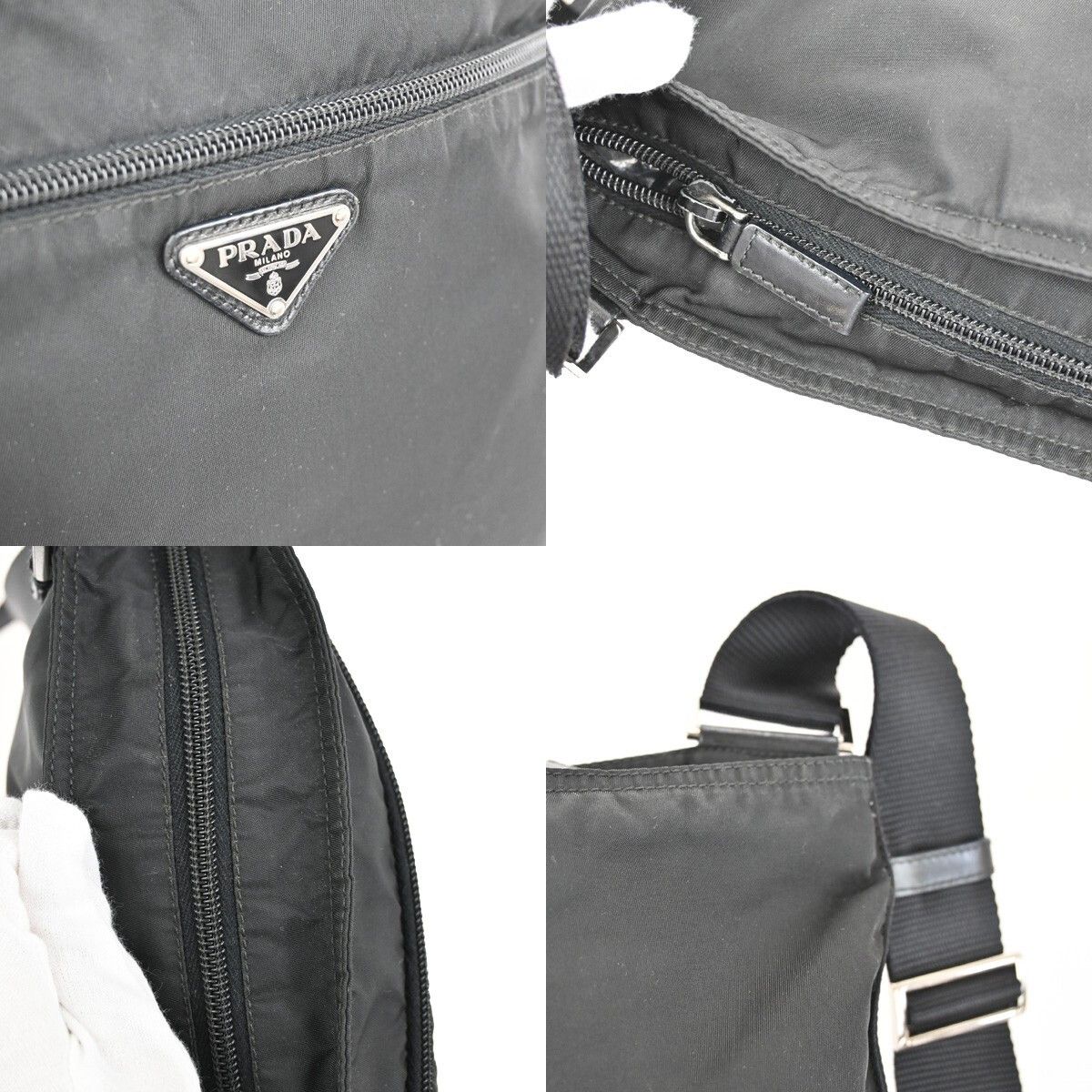 Prada Prada Front Pocket Messenger Bag Tessuto with Leather Size ONE SIZE - 11 Thumbnail