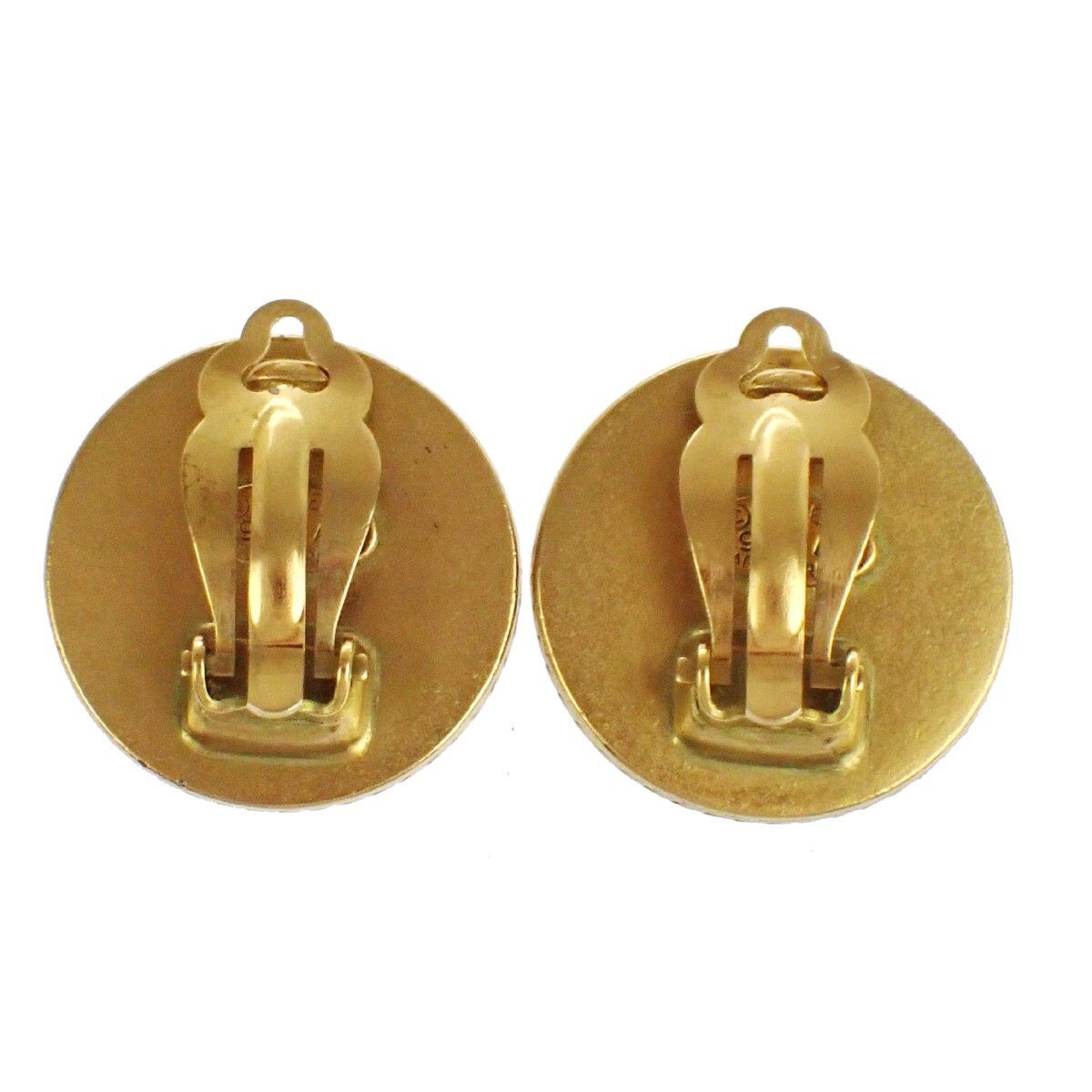 Chanel Chanel Vintage CC Round Button Clip-On Earrings Metal Size ONE SIZE - 2 Thumbnail