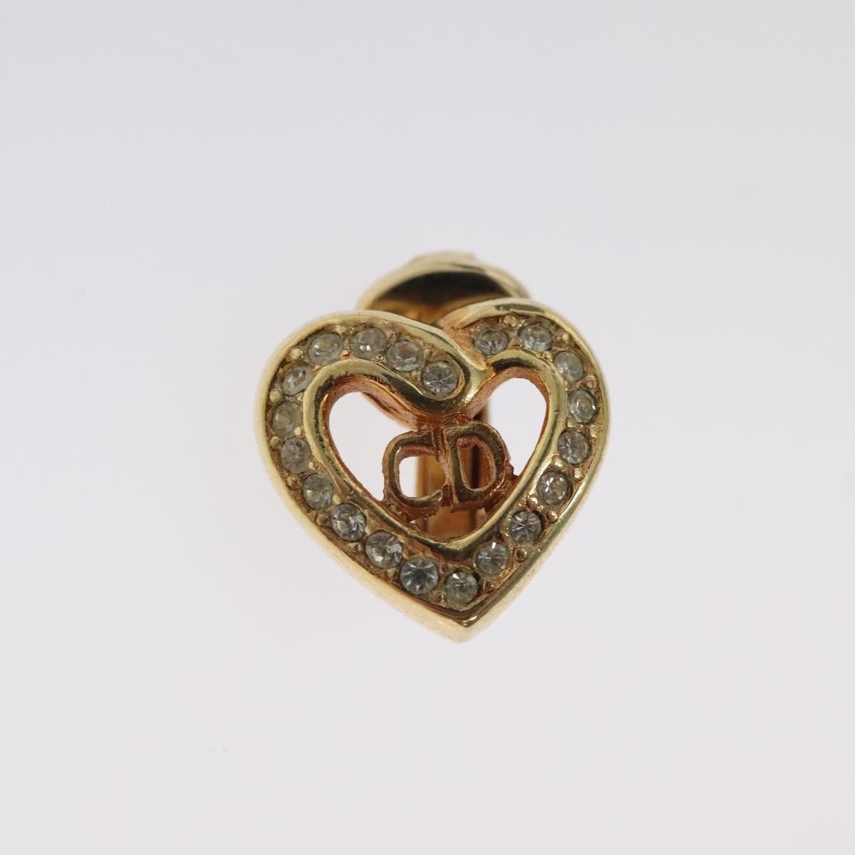 Dior Christian Dior CD Heart Clip-on Earrings Metal and Crystals Size ONE SIZE - 2 Thumbnail