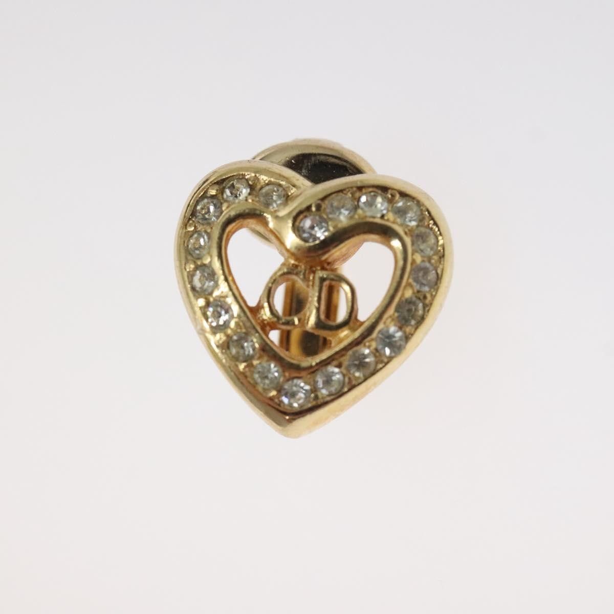 Dior Christian Dior CD Heart Clip-on Earrings Metal and Crystals Size ONE SIZE - 5 Thumbnail