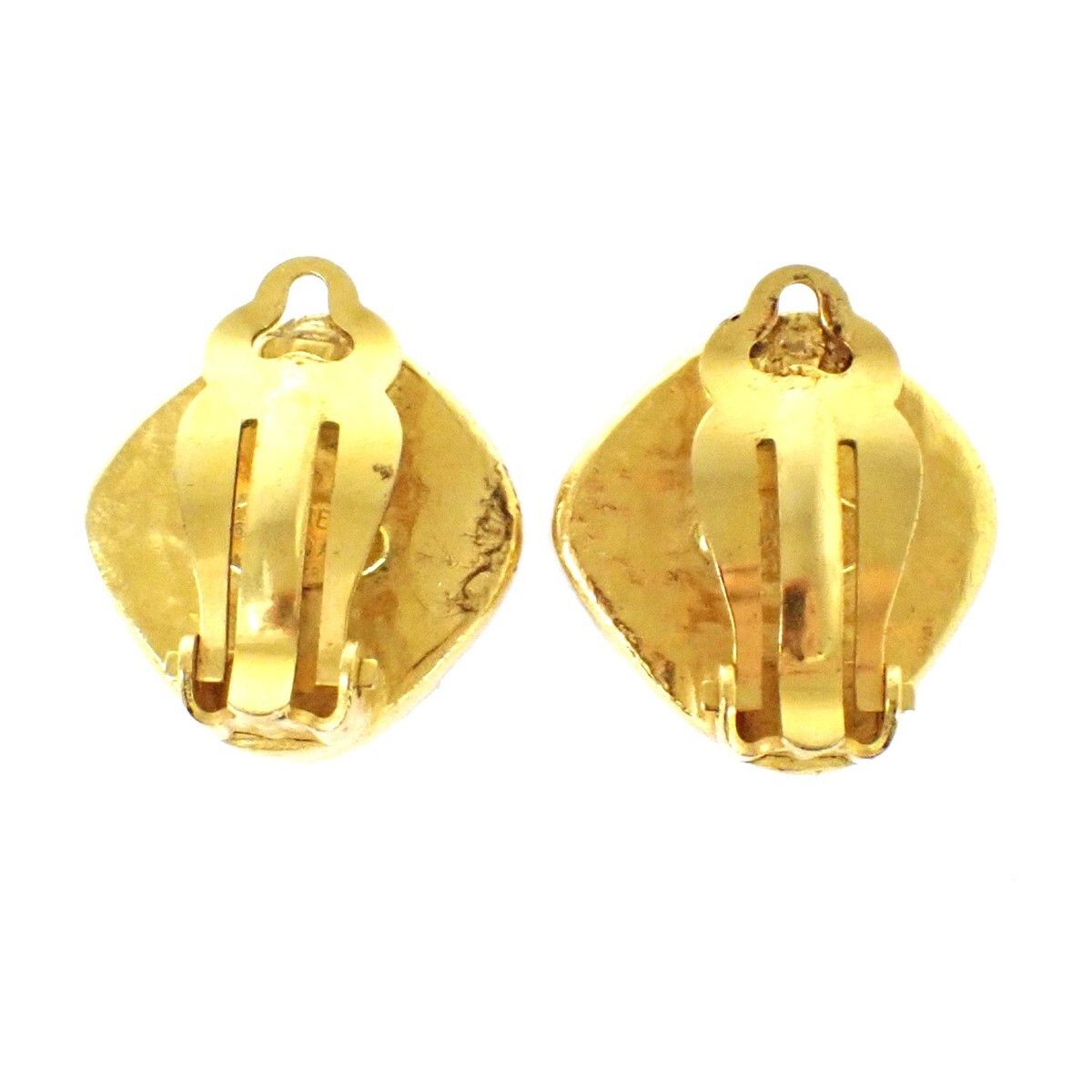 Chanel Chanel CC Clip On Earrings Metal with Resin Size ONE SIZE - 4 Thumbnail