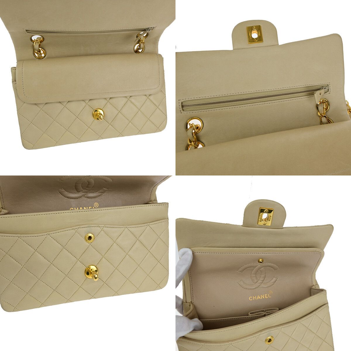Chanel Chanel Vintage Classic Double Flap Bag Quilted Lambskin Size ONE SIZE - 13 Thumbnail
