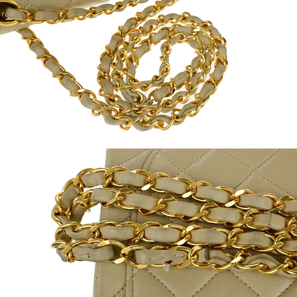 Chanel Chanel Vintage Classic Double Flap Bag Quilted Lambskin Size ONE SIZE - 11 Thumbnail
