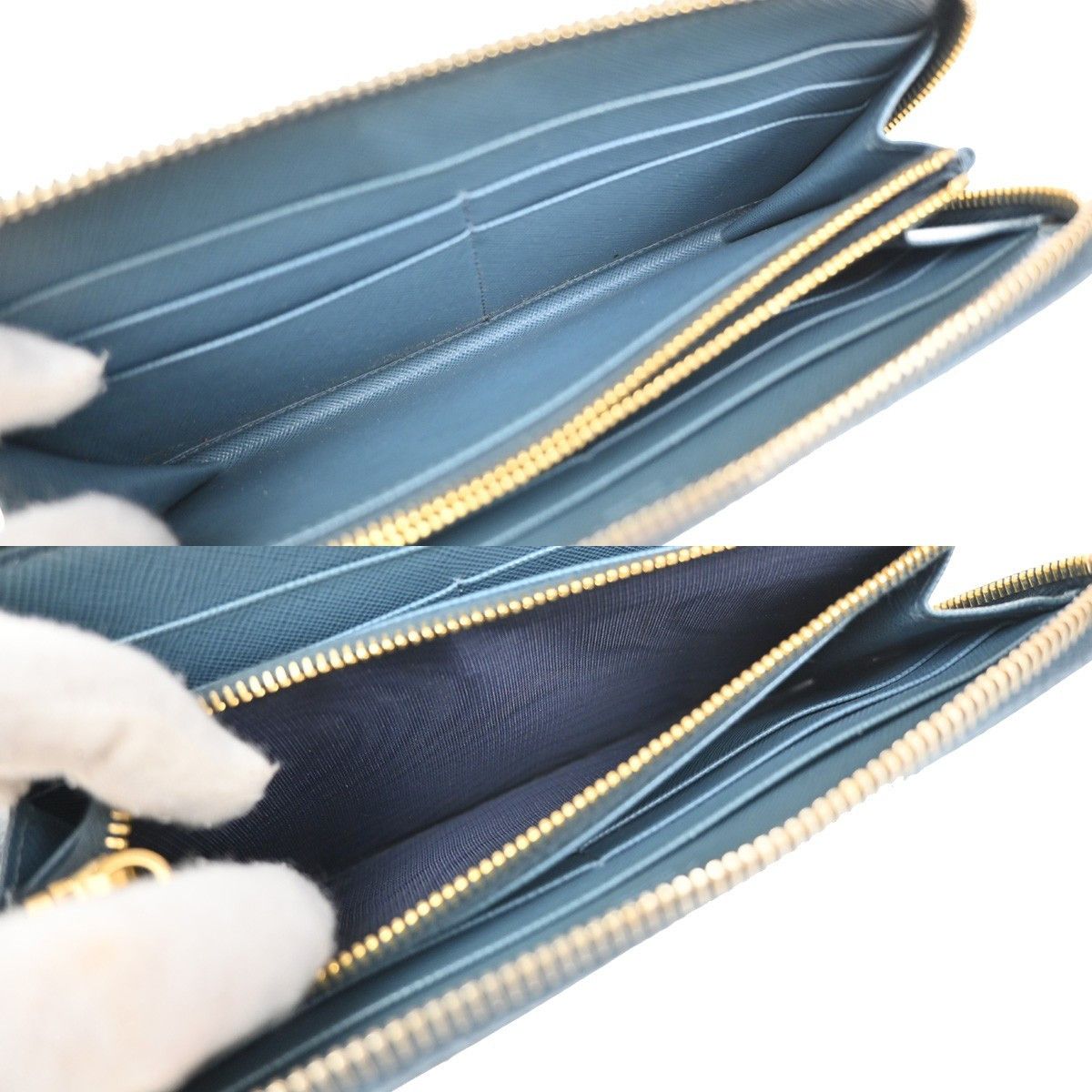 Prada Prada Zip Around Tab Wallet Saffiano Leather Size ONE SIZE - 6 Thumbnail