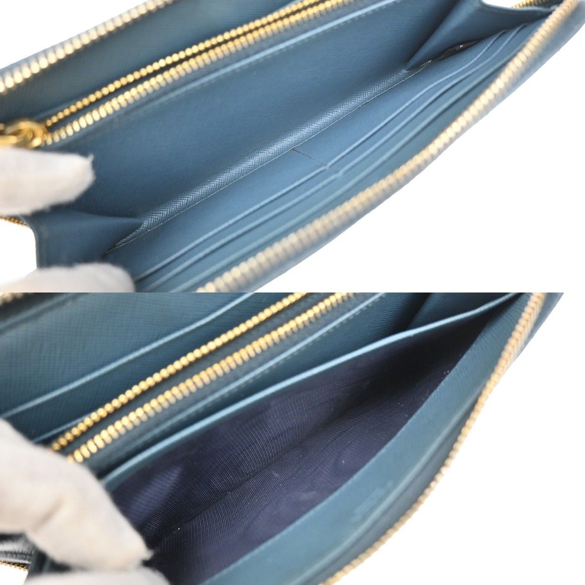 Prada Prada Zip Around Tab Wallet Saffiano Leather Size ONE SIZE - 17 Thumbnail