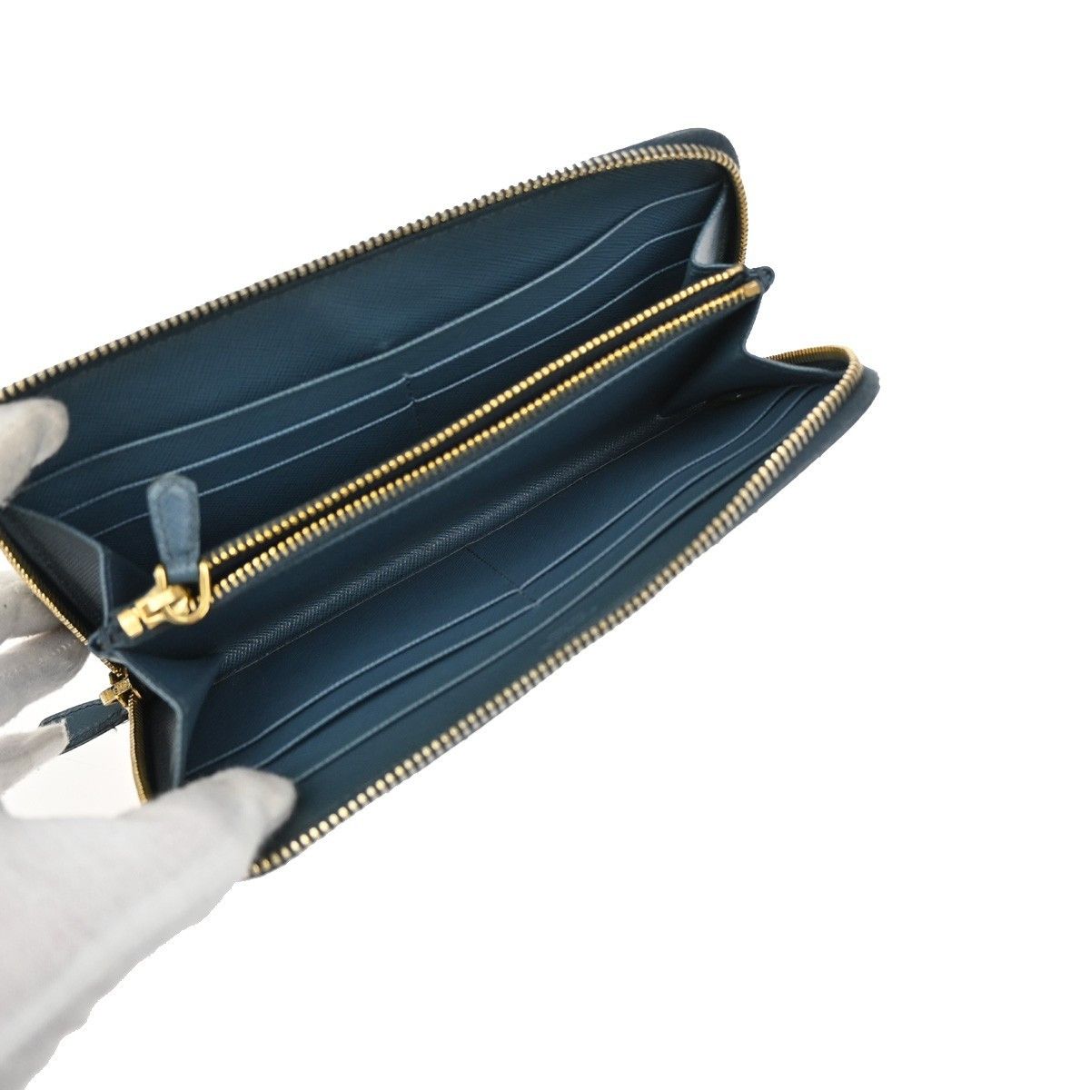 Prada Prada Zip Around Tab Wallet Saffiano Leather Size ONE SIZE - 5 Thumbnail