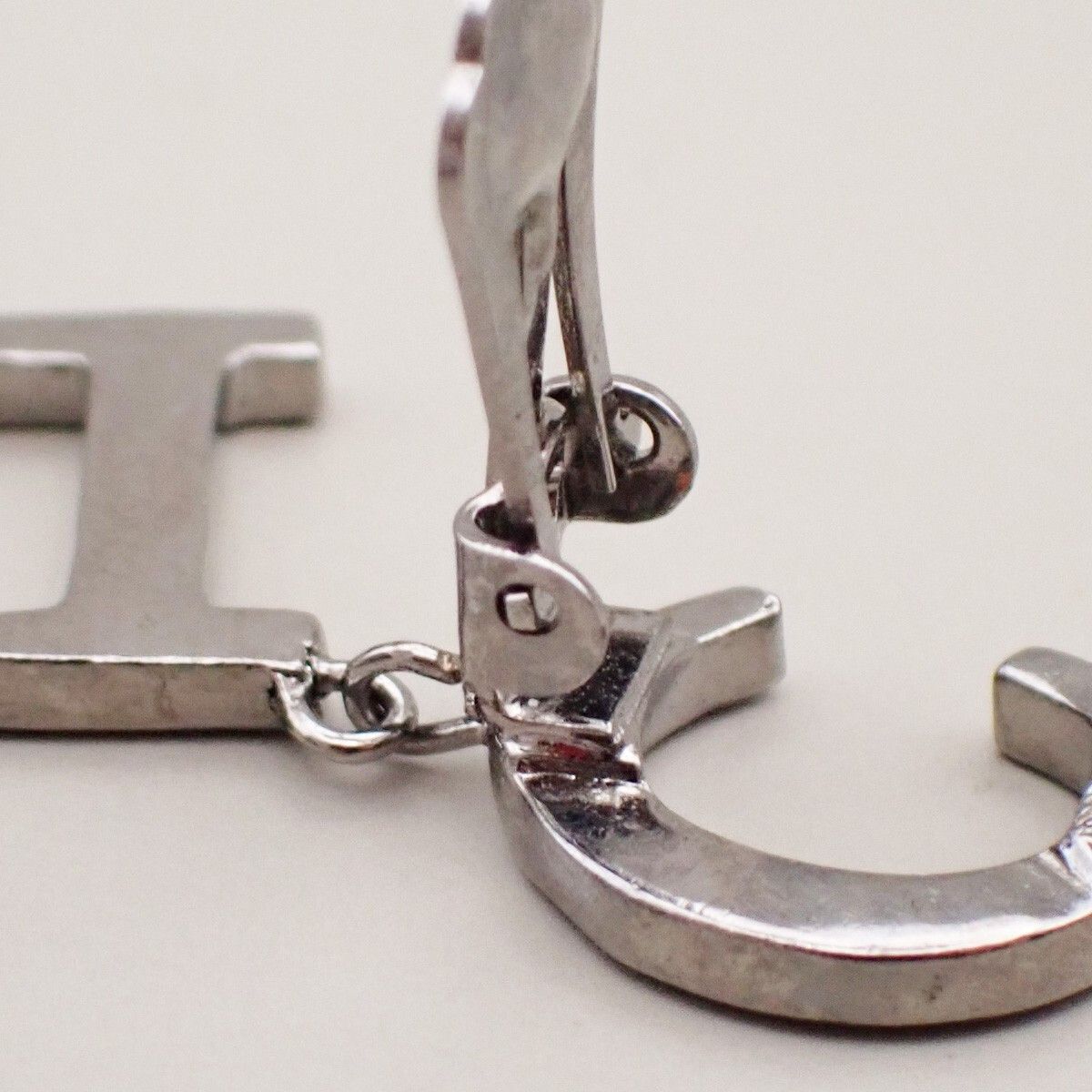 Dior Christian Dior CD Logo Rhinestone Drop Earrings Clip-On Rhinestone,Silver Plated Size ONE SIZE - 7 Thumbnail