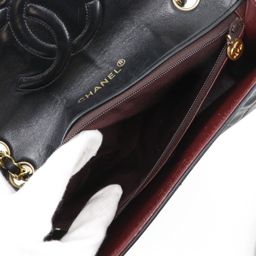 Chanel Chanel Vintage Classic Single Flap Bag Stitched Lambskin Size ONE SIZE - 7 Thumbnail