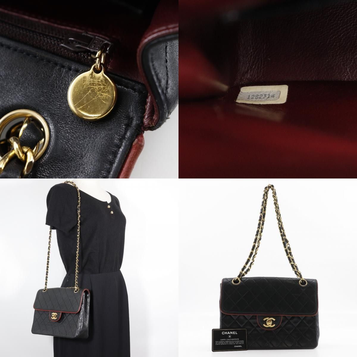 Chanel Chanel Vintage Classic Single Flap Bag Stitched Lambskin Size ONE SIZE - 12 Thumbnail