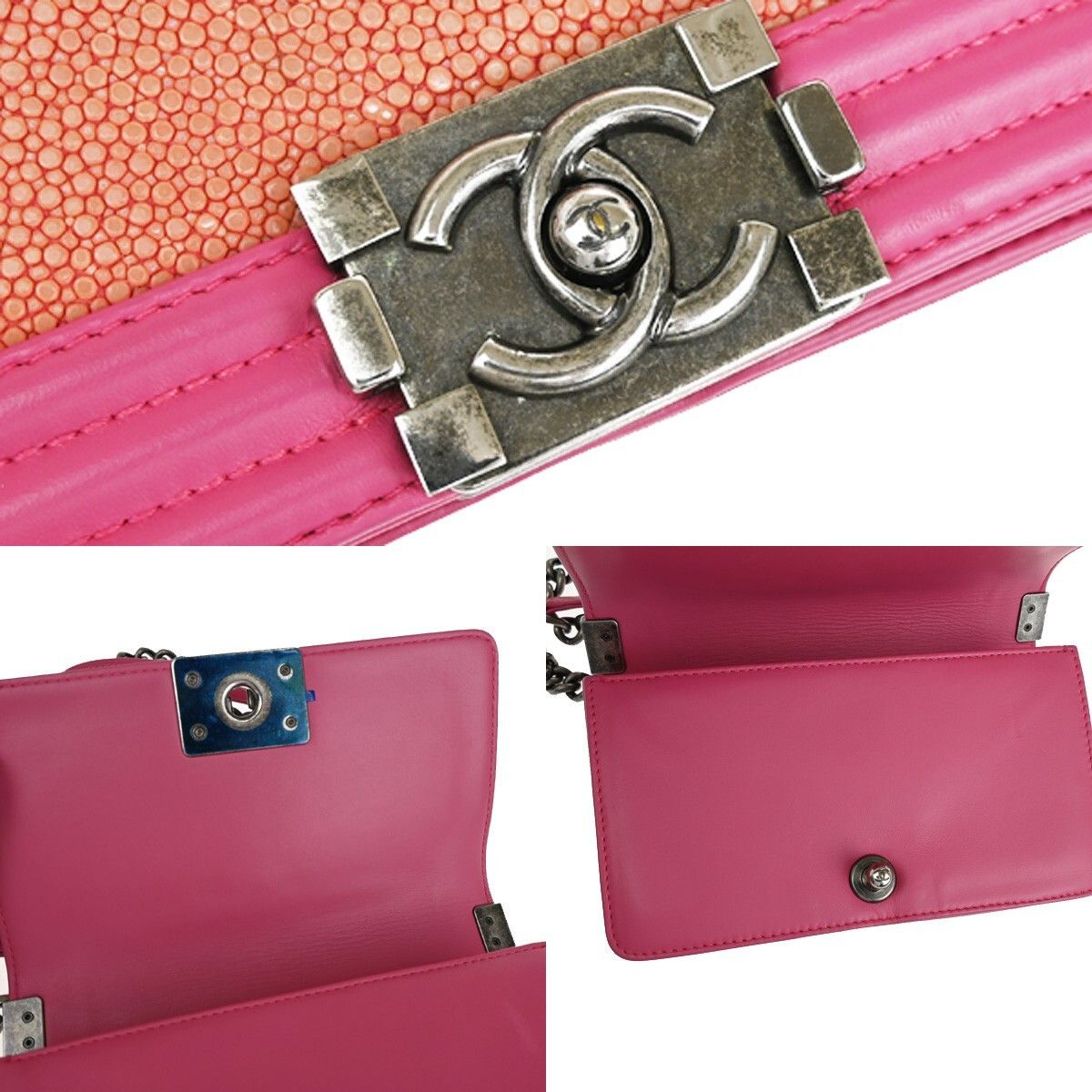 Chanel Chanel Boy Flap Bag Stingray Size ONE SIZE - 9 Thumbnail