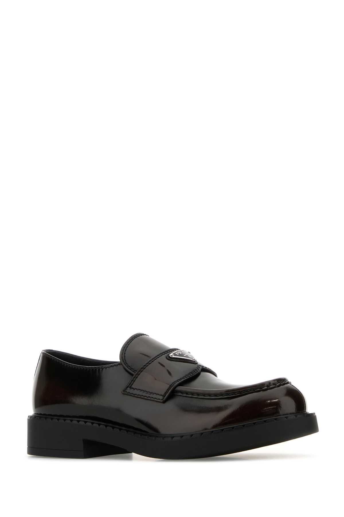 Prada Dark Brown Leather Chocolate Loafers Size US 10.5 / EU 43-44 - 2 Thumbnail
