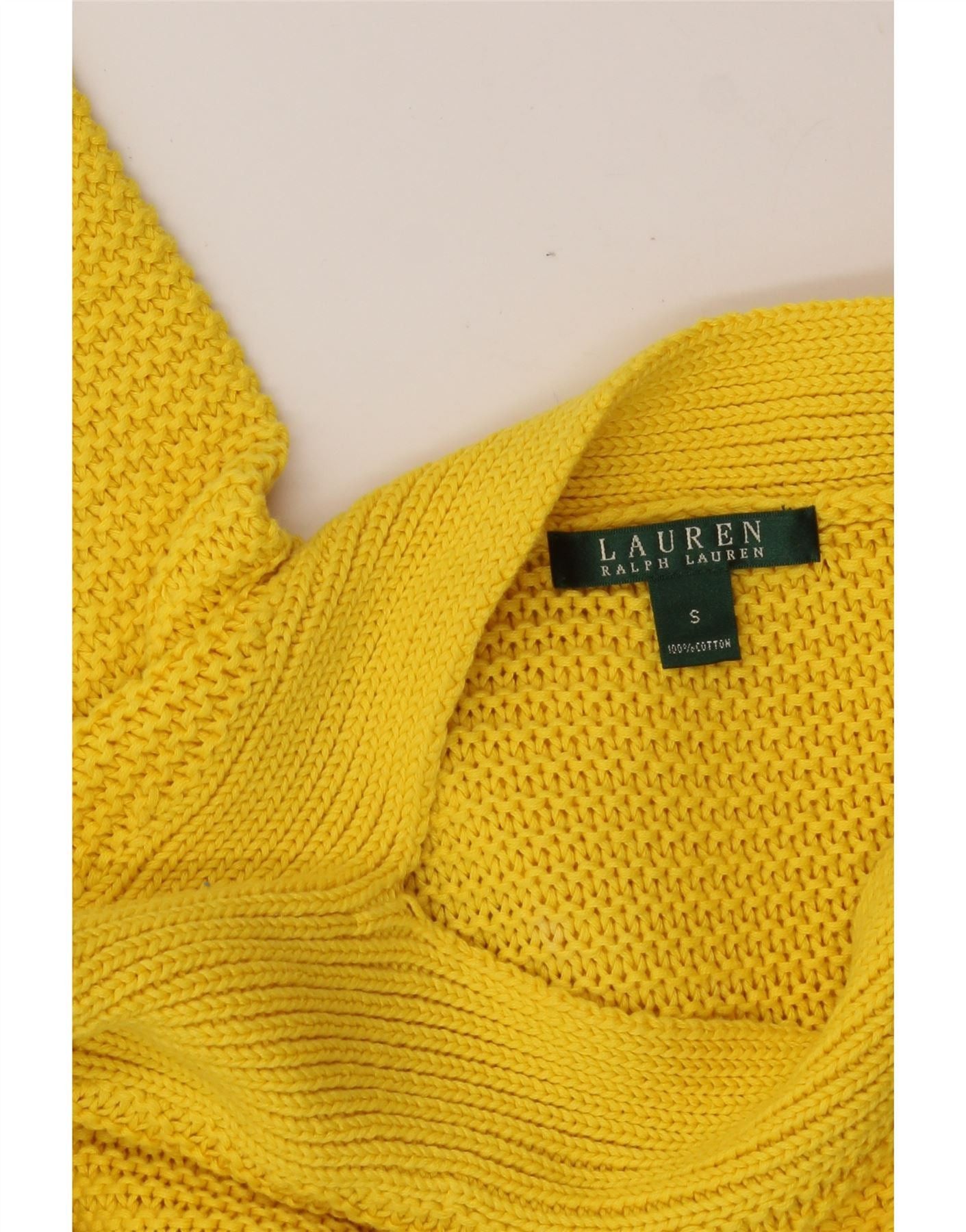 Ralph Lauren Womens Boat Neck Jumper Sweater UK 10 Small Yellow Size XS / US 0-2 / IT 36-38 - 3 Thumbnail