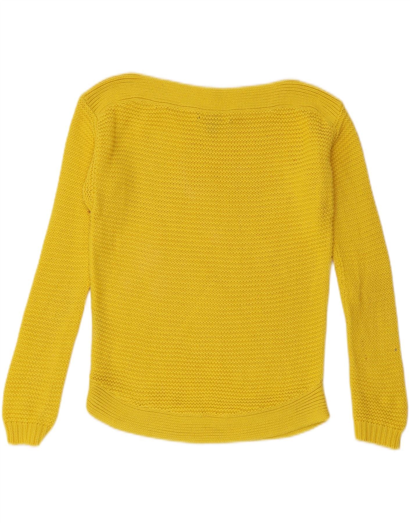 Ralph Lauren Womens Boat Neck Jumper Sweater UK 10 Small Yellow Size XS / US 0-2 / IT 36-38 - 2 Thumbnail