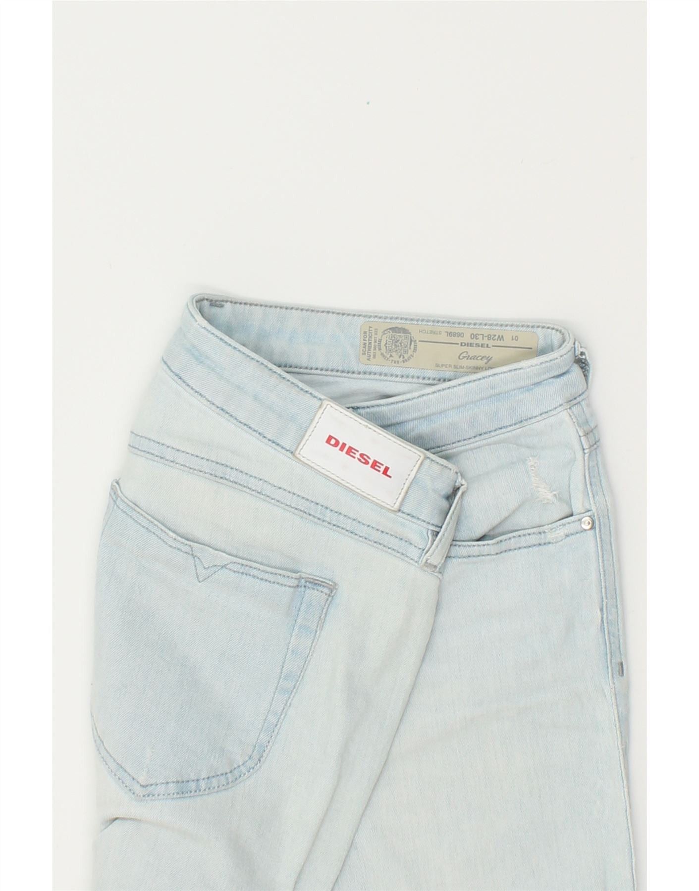 Diesel Womens Low Waist Slim Skinny Jeans W28 L30 Blue Cotton Size 42" / US 20 - 3 Thumbnail