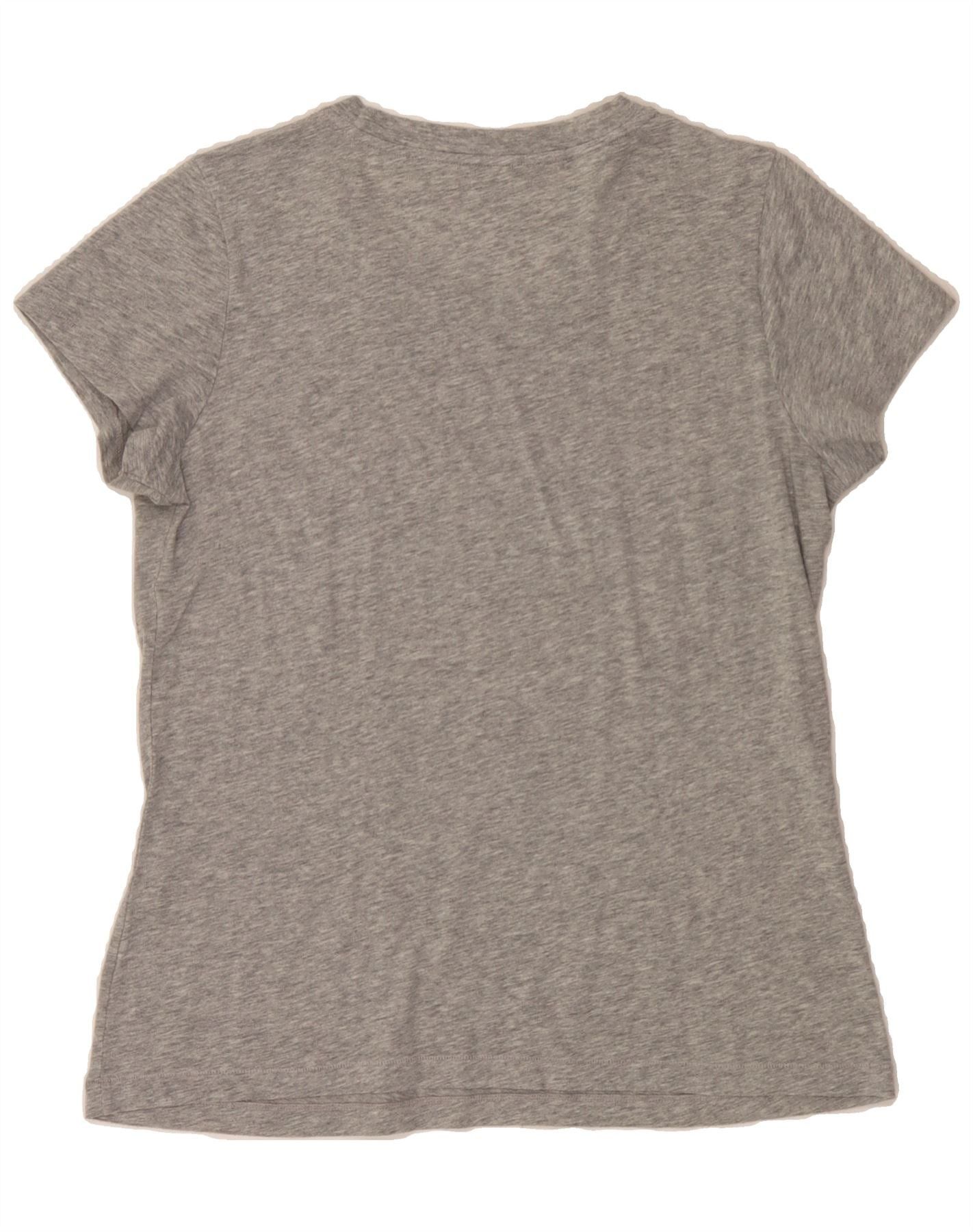 Ralph Lauren Womens Graphic T-Shirt Top UK 14 Large Grey Flecked Cotton Size L / US 10 / IT 46 - 2 Thumbnail