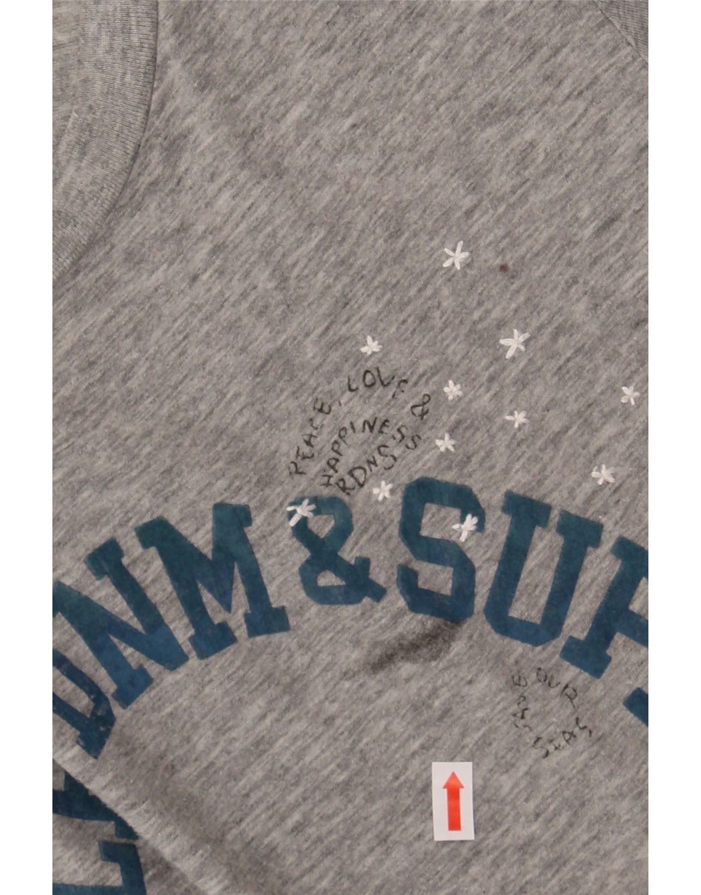 Ralph Lauren Womens Graphic T-Shirt Top UK 14 Large Grey Flecked Cotton Size L / US 10 / IT 46 - 3 Thumbnail