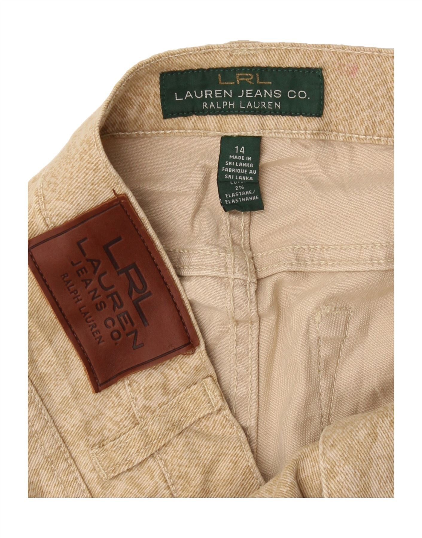 Ralph Lauren Womens Casual Trousers US 14 XL W38 L32 Beige Animal Print Size 32" / US 10 / IT 46 - 3 Thumbnail