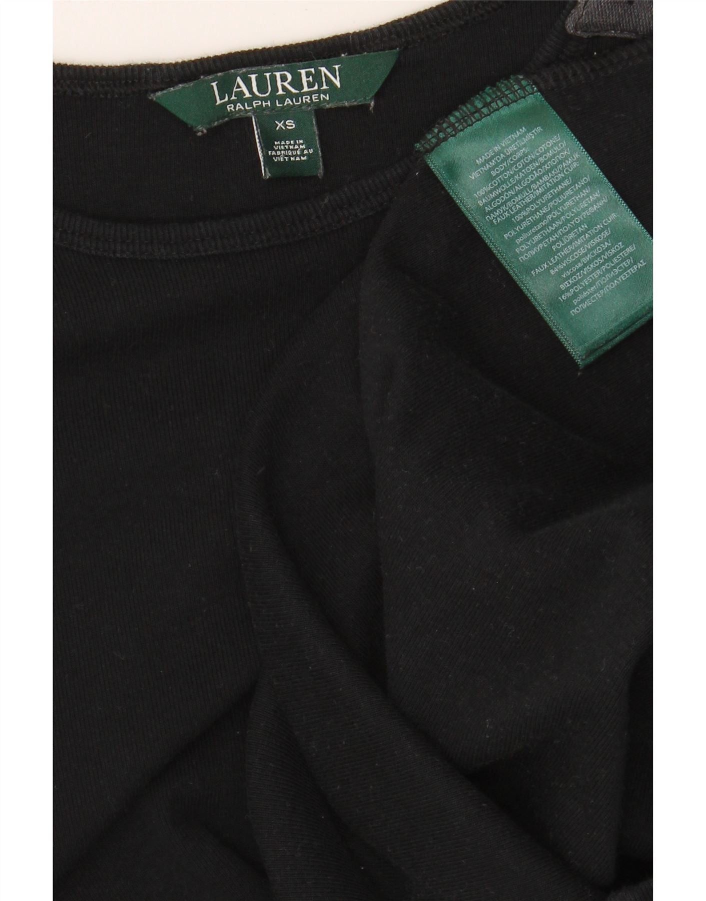 Ralph Lauren Womens 3/4 Sleeve Jumper Dress UK 6 XS Black Cotton Size XS / US 0-2 / IT 36-38 - 3 Thumbnail