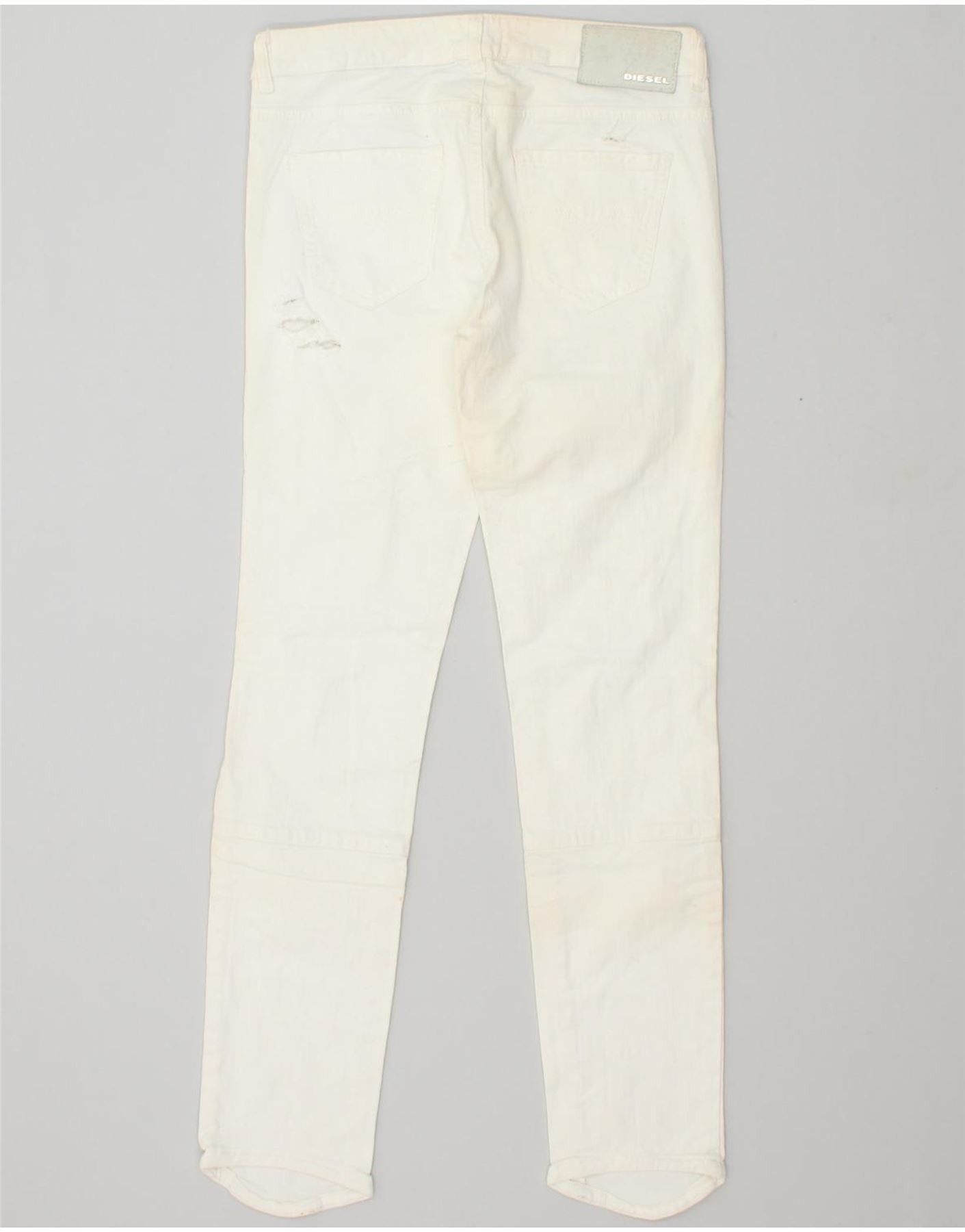 Diesel Womens Distressed Slim Jeans W25 L30 White Size 42" / US 20 - 2 Thumbnail