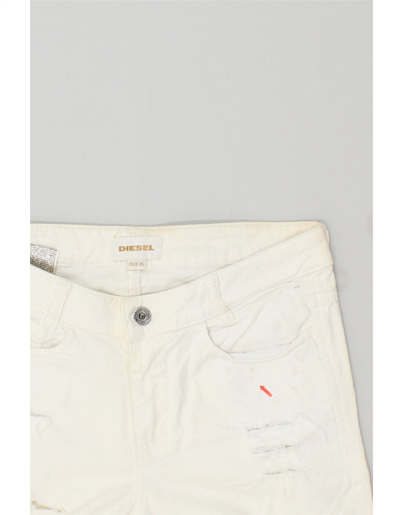 Diesel Womens Distressed Slim Jeans W25 L30 White Size 42" / US 20 - 3 Thumbnail