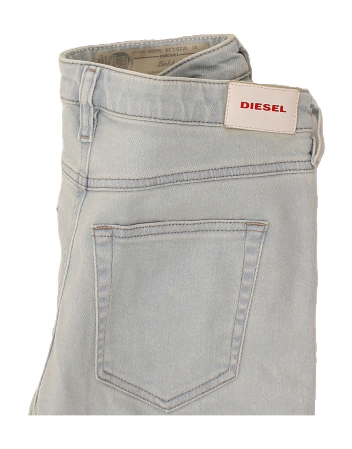 Diesel Womens Babhila Regular Slim Skinny Jeans W29 L30 Blue Cotton Size 42" / US 20 - 5 Thumbnail