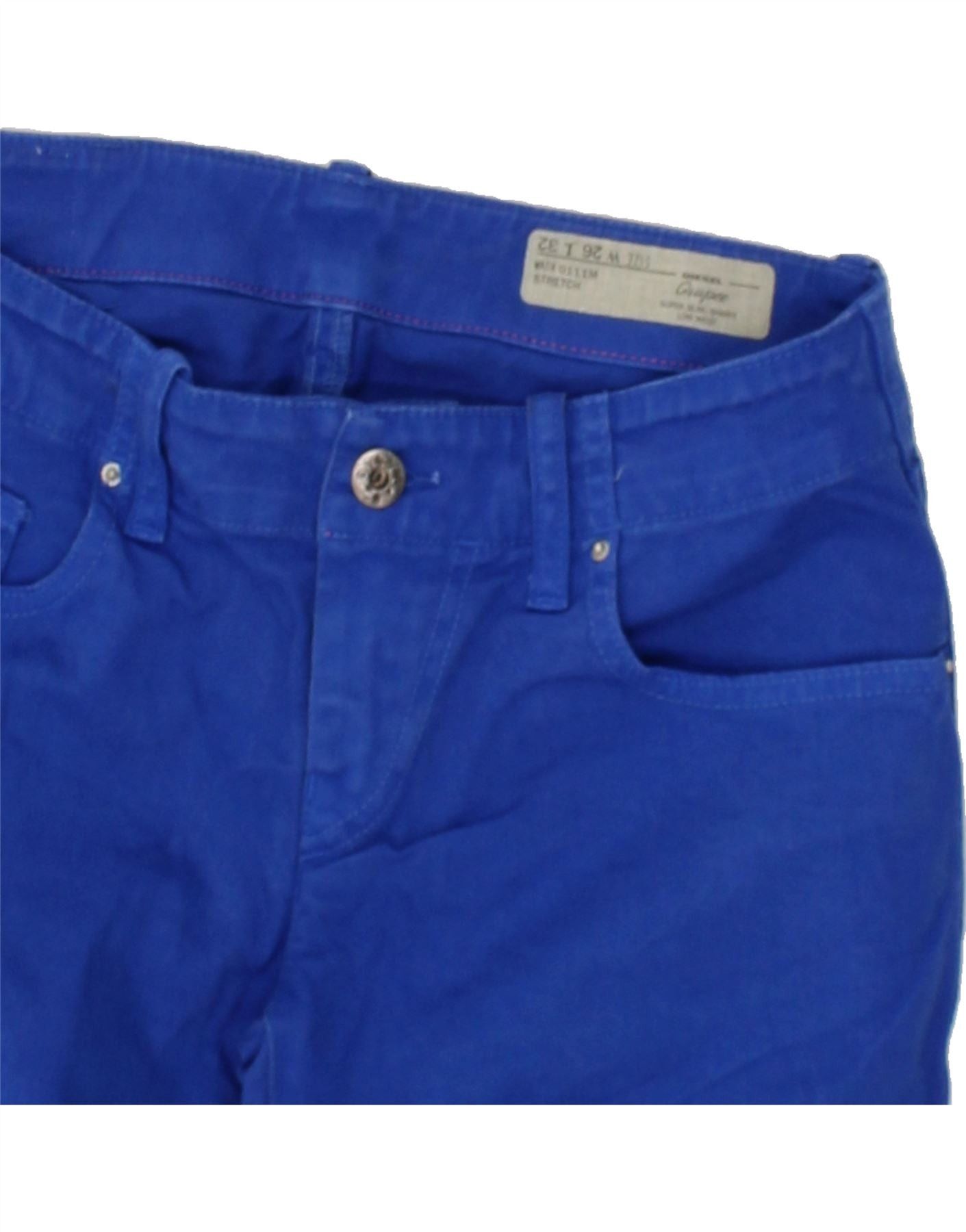Diesel Womens Grupee Super Slim Skinny Jeans W26 L32 Blue Cotton Size 42" / US 20 - 3 Thumbnail