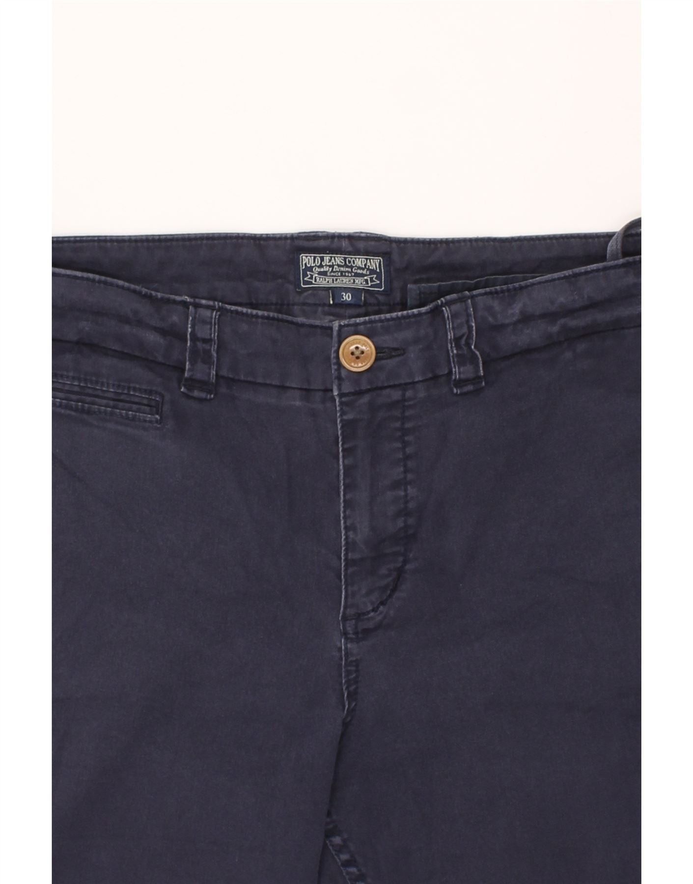 Polo Ralph Lauren Womens Slim Capri Trousers W30 L23 Navy Blue Cotton Size 24" / US 00 / IT 34 - 3 Thumbnail