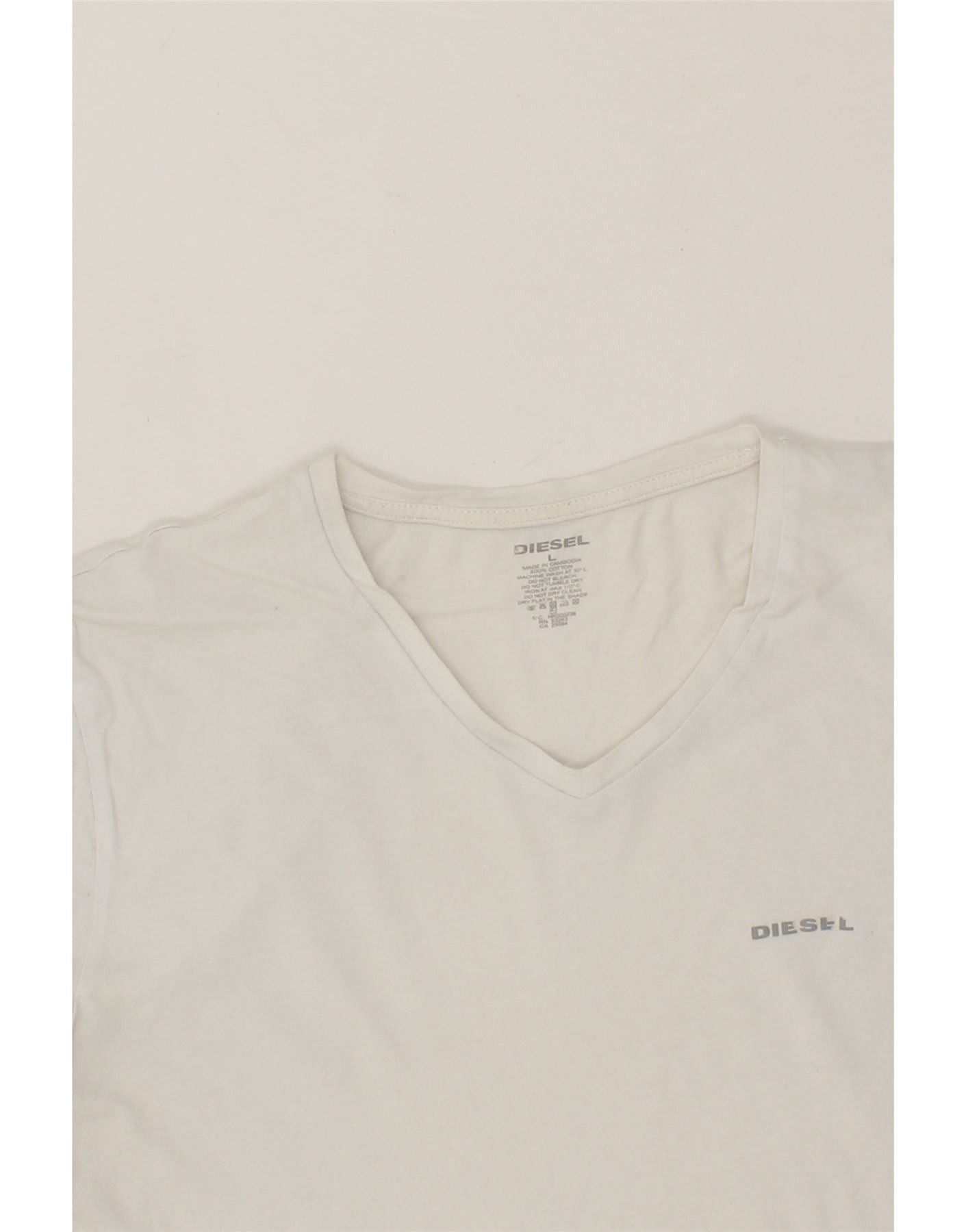 Diesel Womens T-Shirt Top UK 16 Large White Cotton Size L / US 10 / IT 46 - 3 Thumbnail