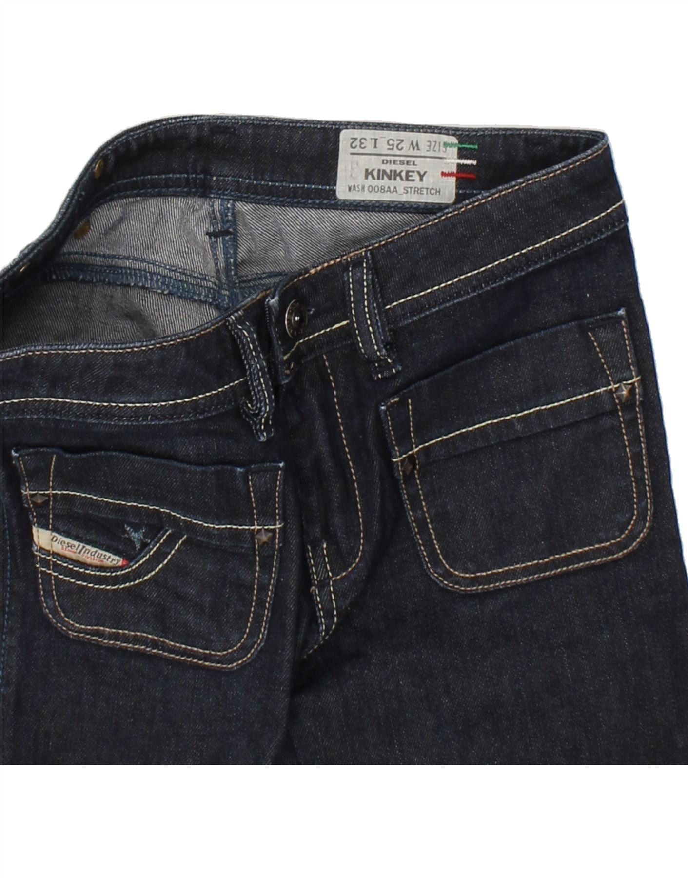 Diesel Womens Kinkey Slim Jeans W25 L29 Navy Blue Cotton Size 42" / US 20 - 4 Thumbnail