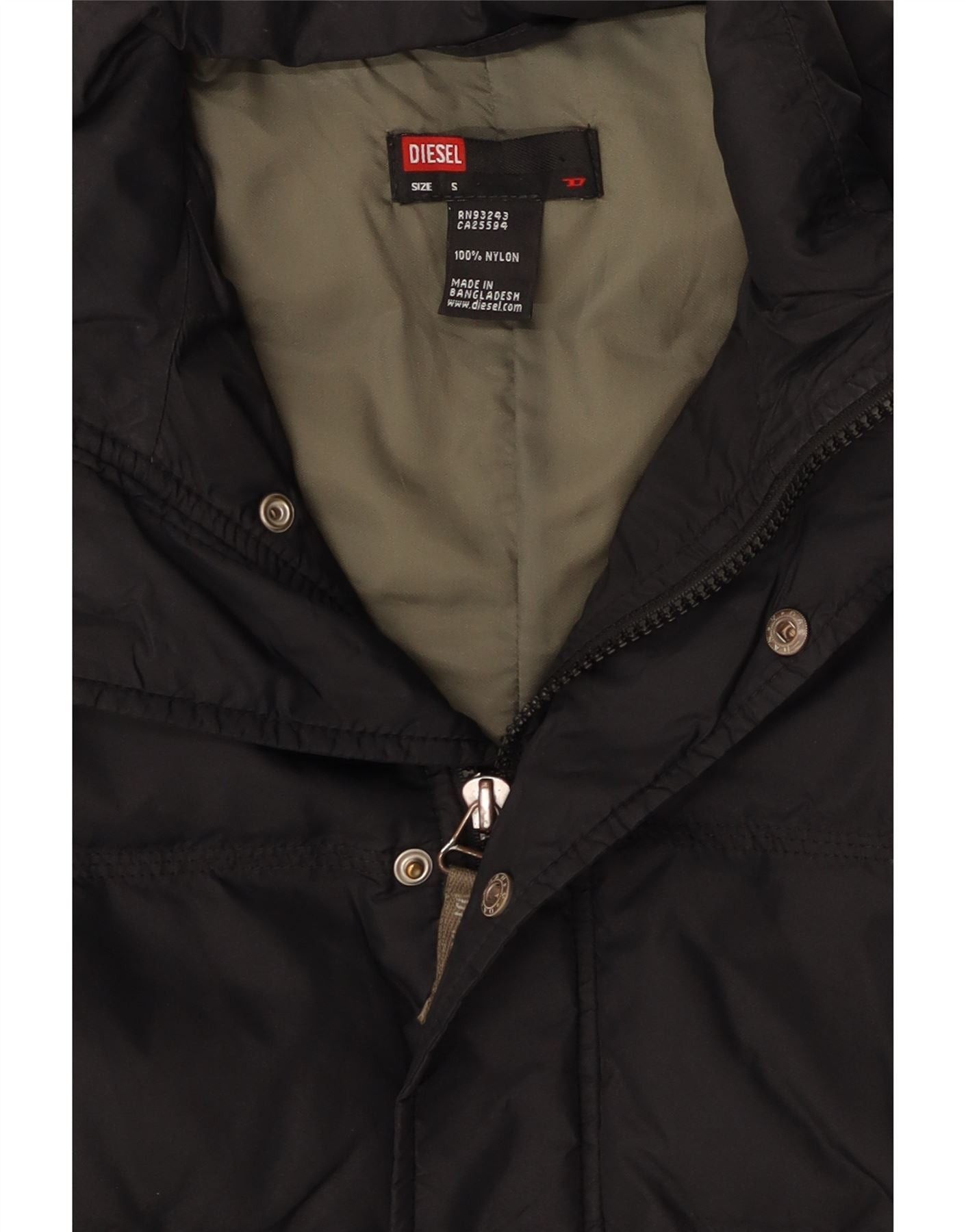 Diesel Womens Padded Jacket UK 10 Small Black Nylon Size S / US 4 / IT 40 - 3 Thumbnail