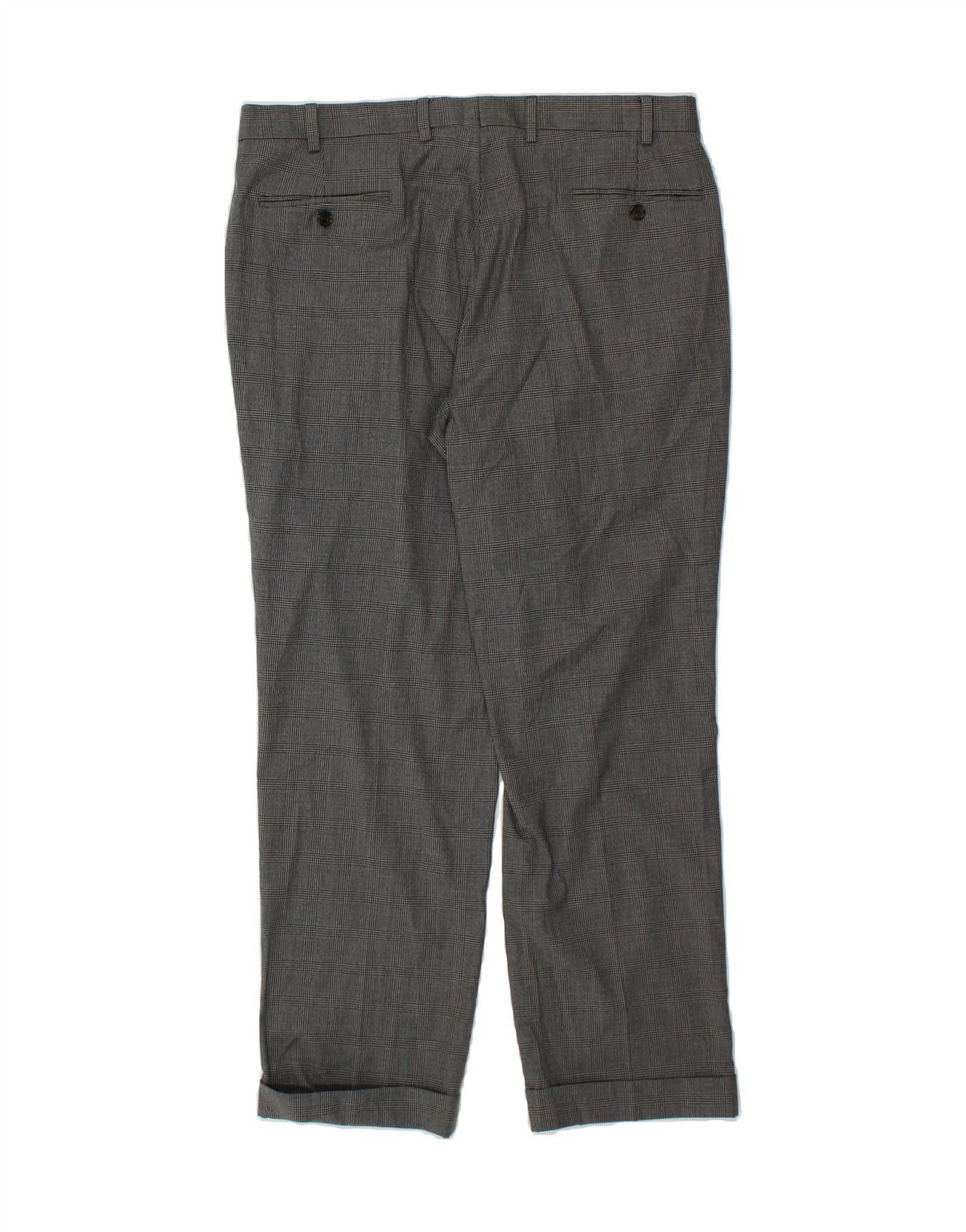 Ralph Lauren Womens Pegged Suit Trousers W36 L30 Grey Check Polyester Size 26" / US 2 / IT 38 - 2 Thumbnail