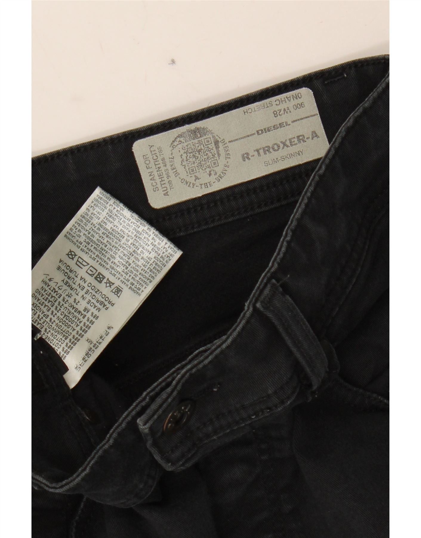 Diesel Womens Slim Skinny Jeans W28 L28 Black Cotton Size 42" / US 20 - 4 Thumbnail