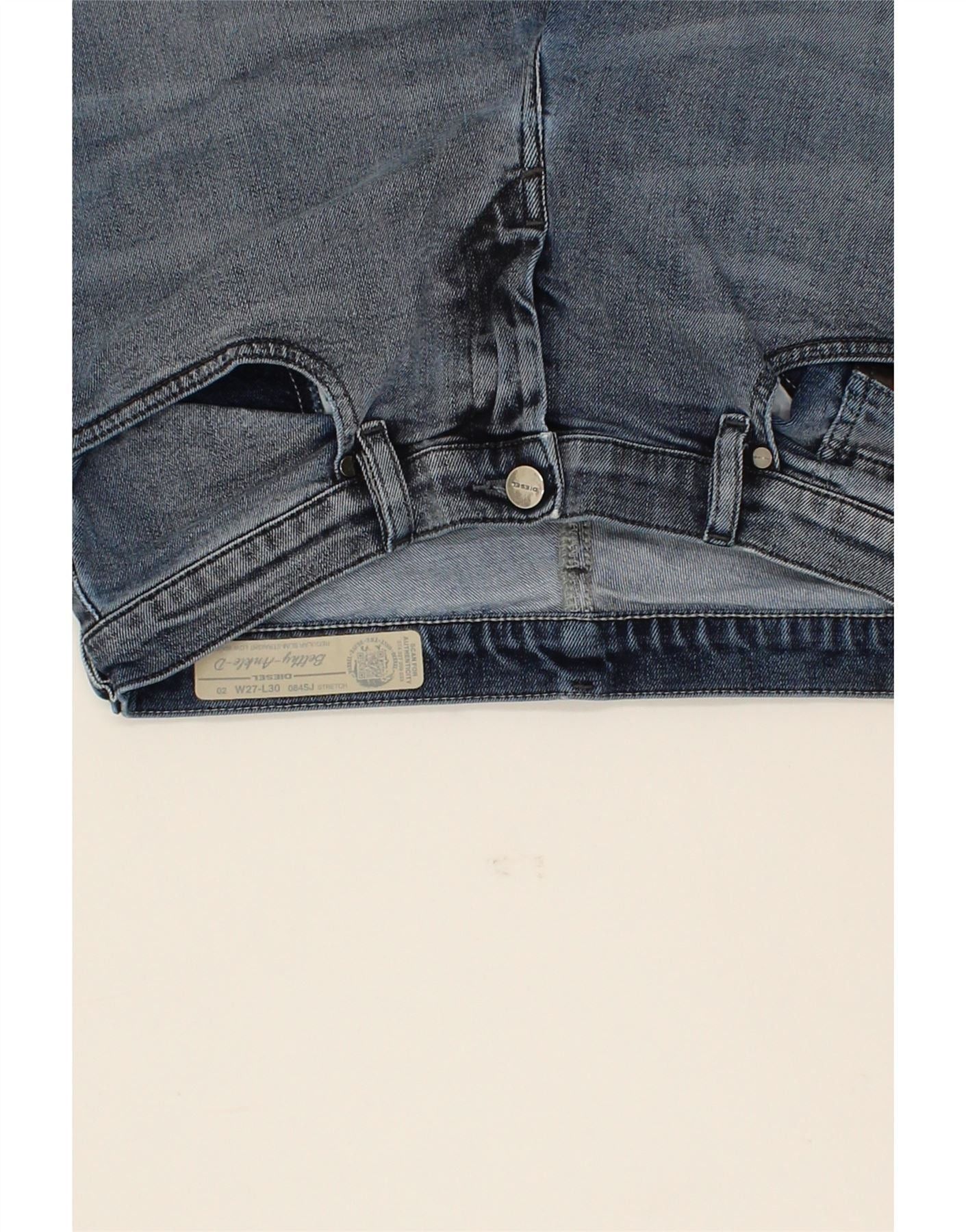 Diesel Womens Belthy-Ankle Straight Jeans W27 L27 Blue Cotton Size 42" / US 20 - 3 Thumbnail
