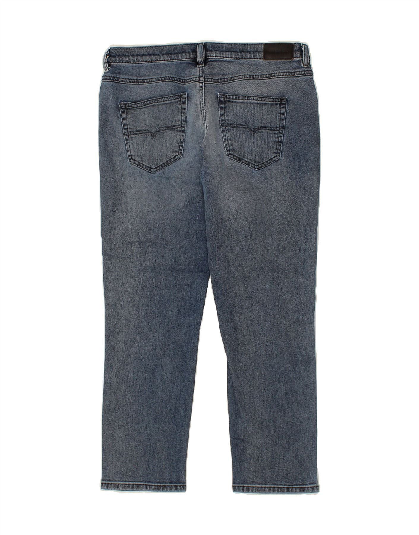 Diesel Womens Belthy-Ankle Straight Jeans W27 L27 Blue Cotton Size 42" / US 20 - 2 Thumbnail