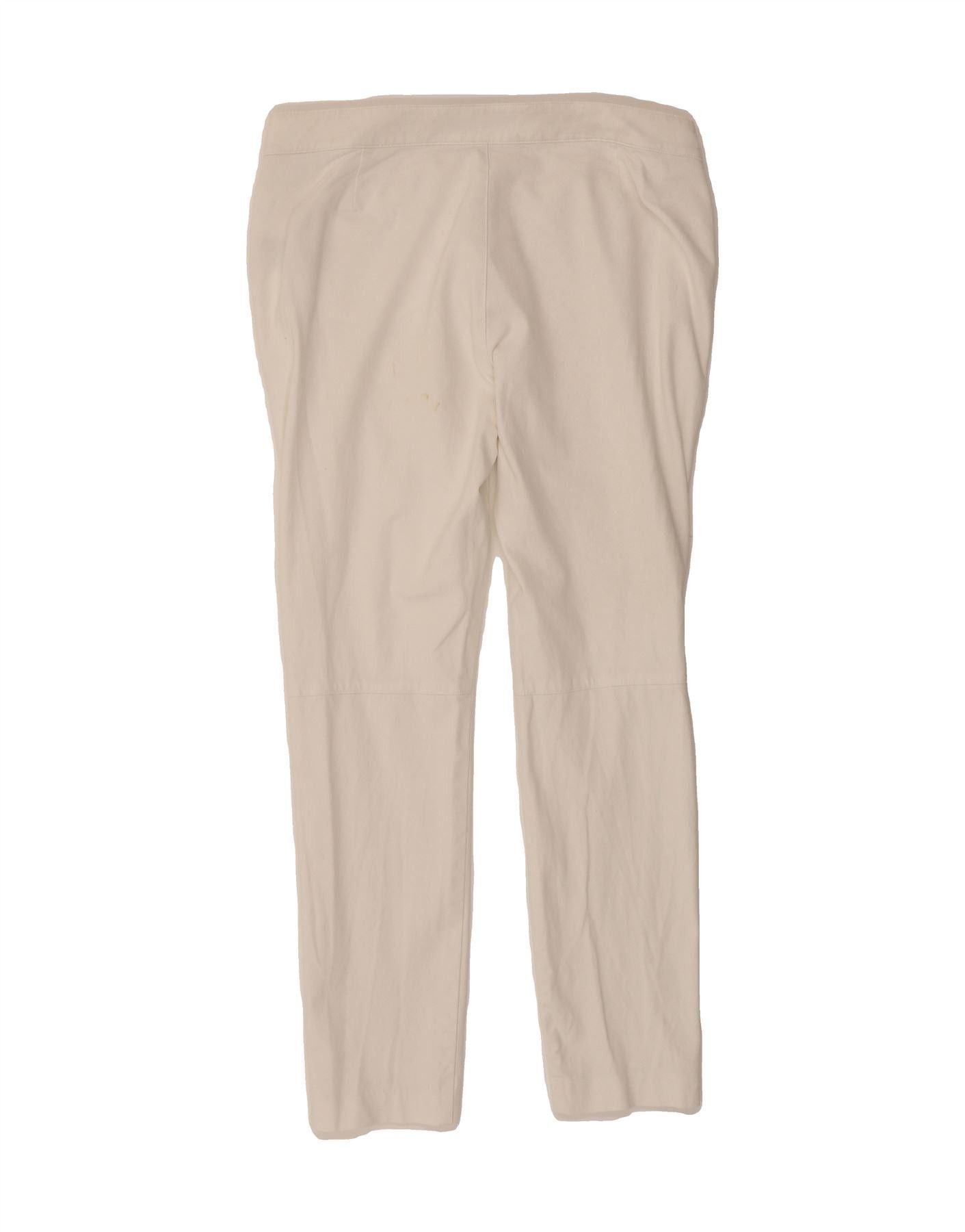 Ralph Lauren Womens Slim Cropped Trousers US 10 Large W32 L27 White Cotto Size 28" / US 6 / IT 42 - 2 Thumbnail
