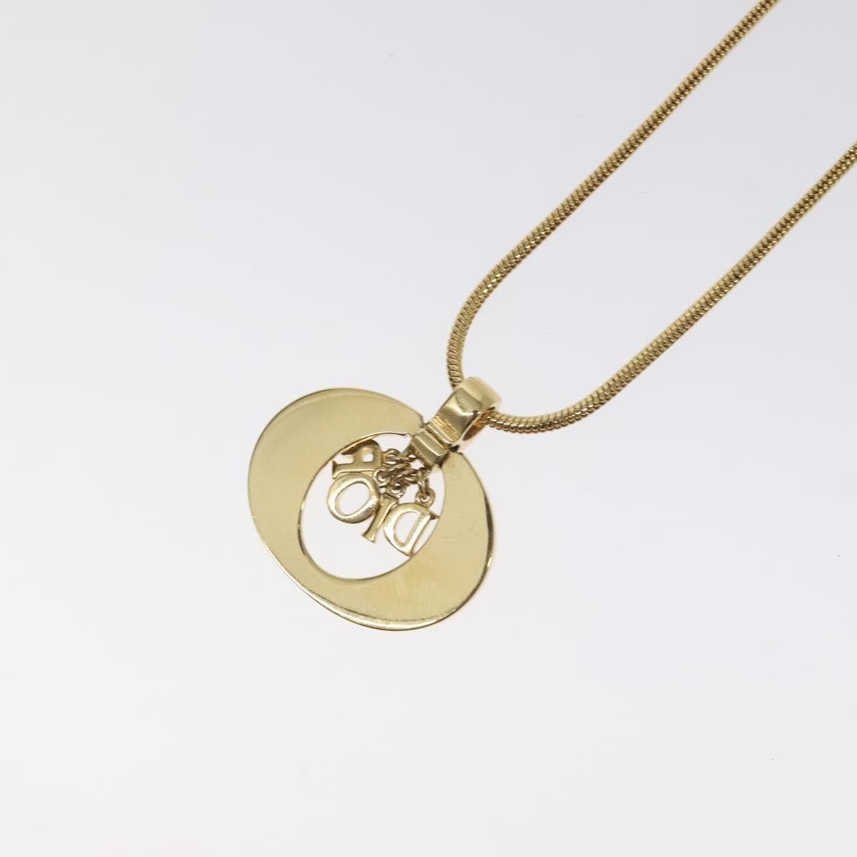 Dior Christian Dior Round Logo Pendant Necklace Metal Size ONE SIZE - 4 Thumbnail