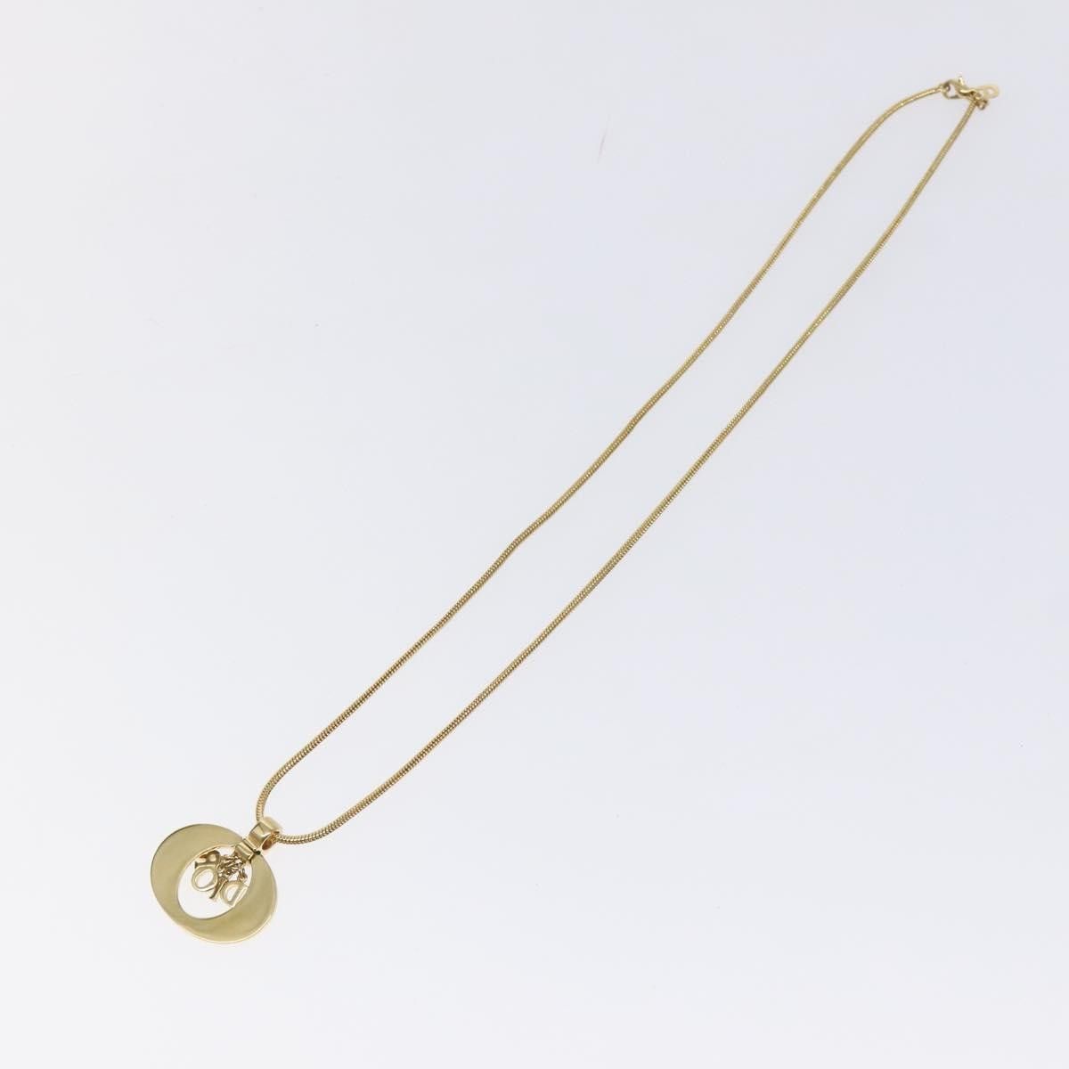 Dior Christian Dior Round Logo Pendant Necklace Metal Size ONE SIZE - 2 Thumbnail