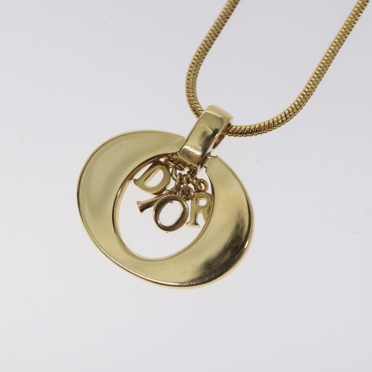 Dior Christian Dior Round Logo Pendant Necklace Metal Size ONE SIZE - 3 Thumbnail