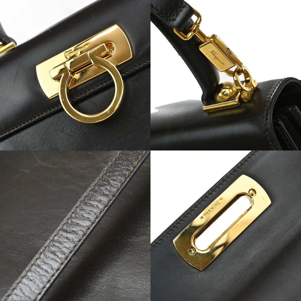 Salvatore Ferragamo Salvatore Ferragamo Gancini Convertible Top Handle Bag Leather Size ONE SIZE - 9 Thumbnail