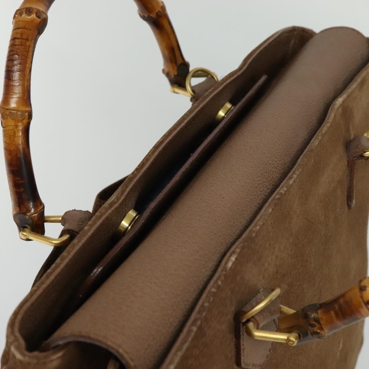Gucci Gucci Bamboo Handle Tote Suede Size ONE SIZE - 15 Thumbnail